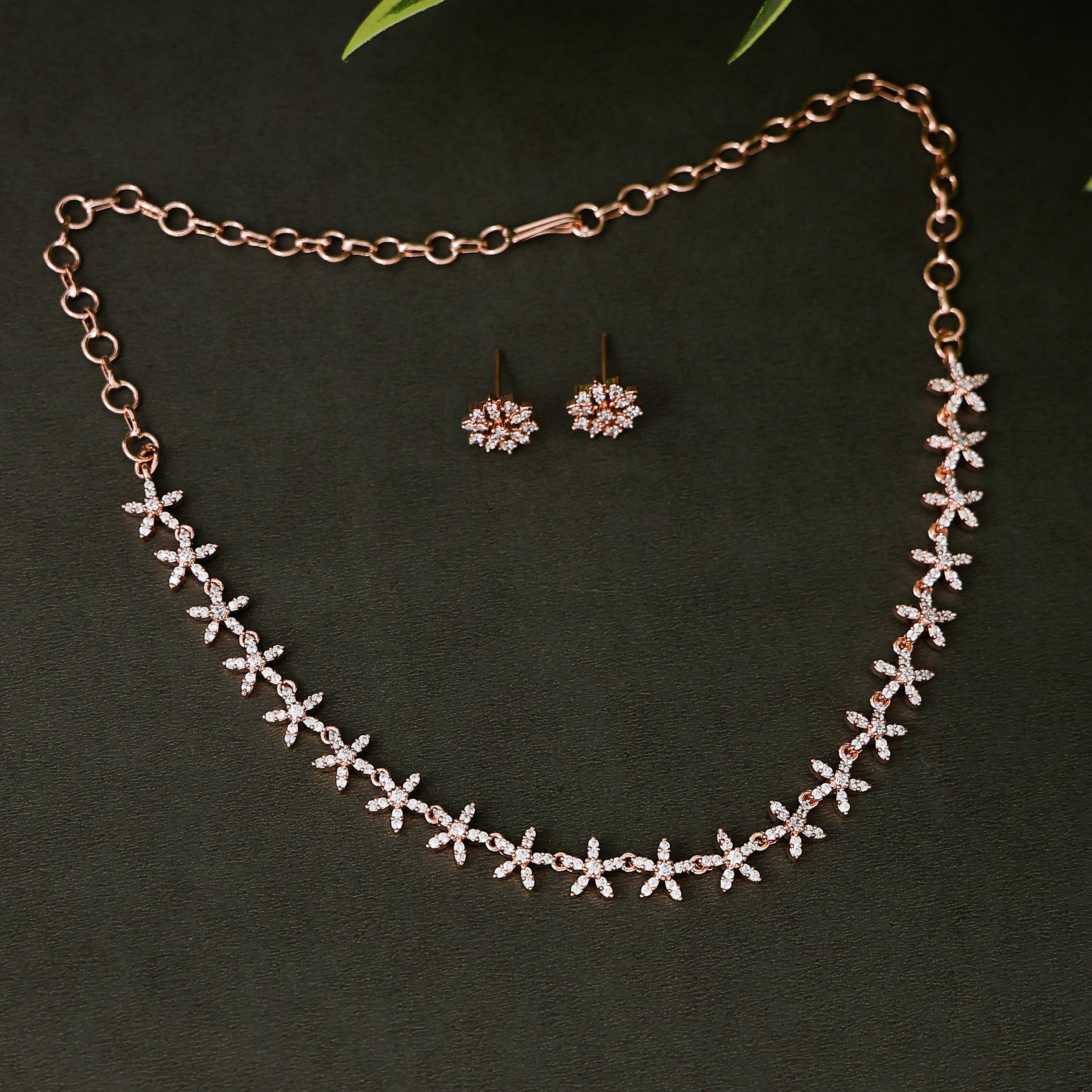 Star Short Necklace with Earring