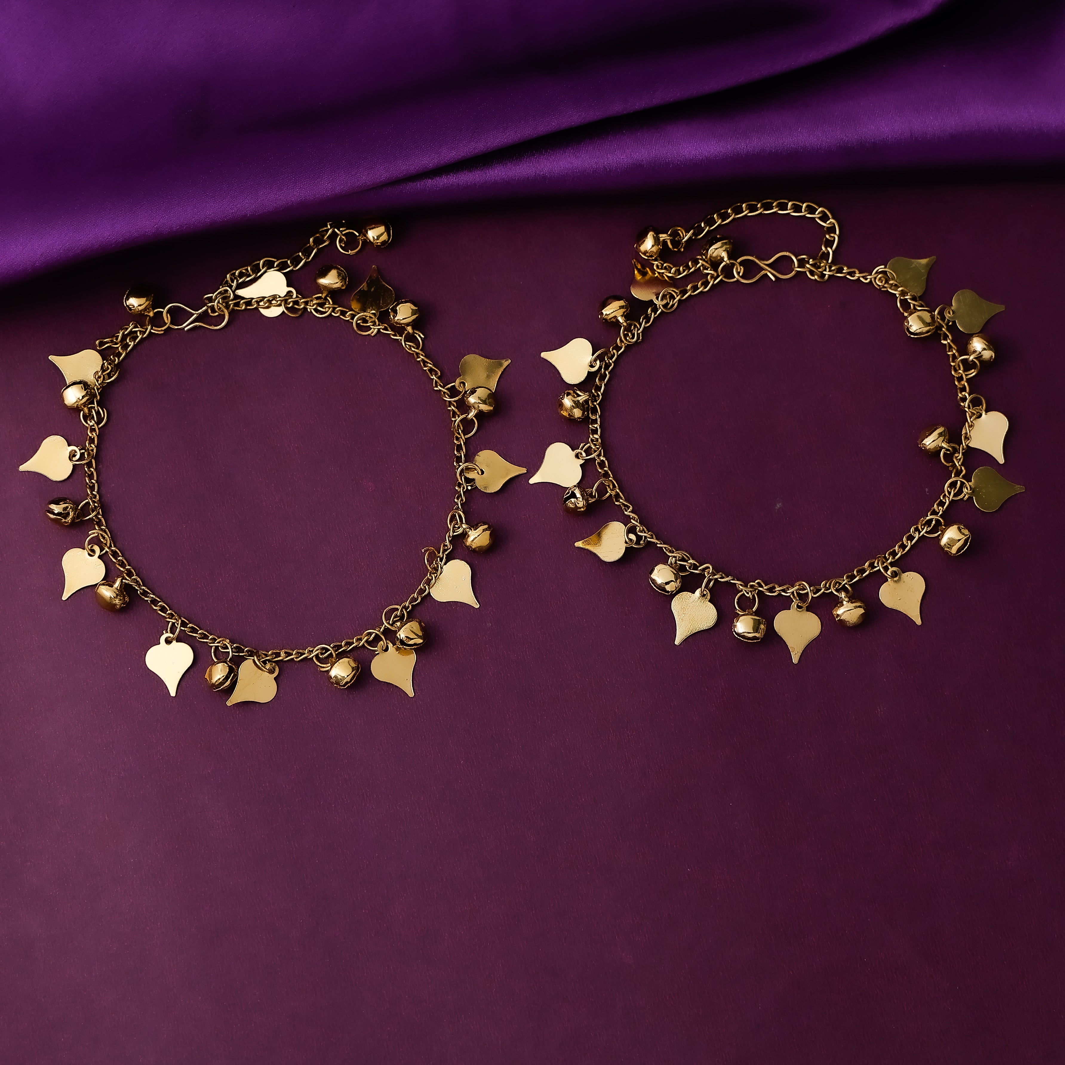 Stylish gold plated ankle chain jewellery for women