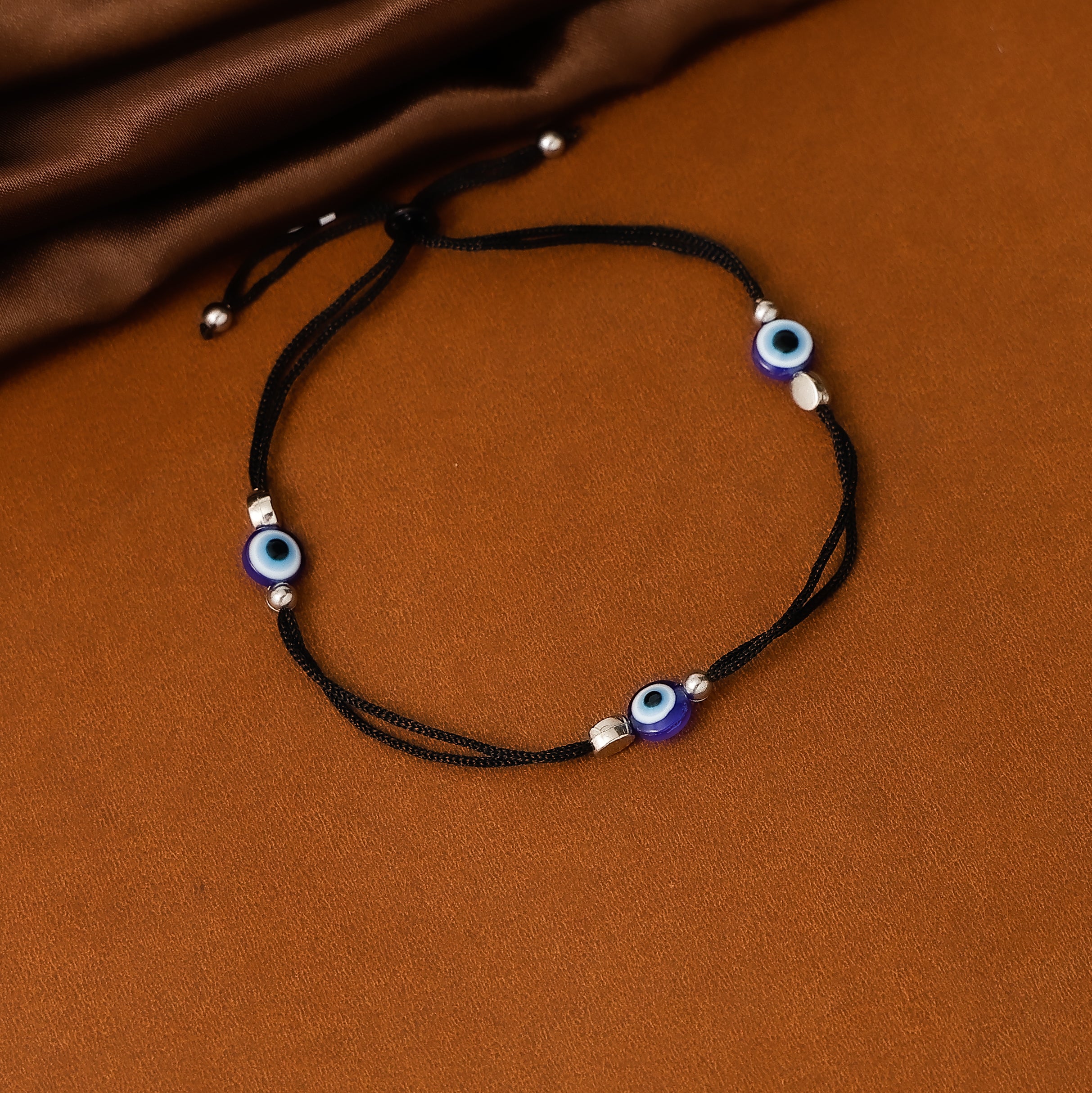 Boho style black thread ankle chain for women