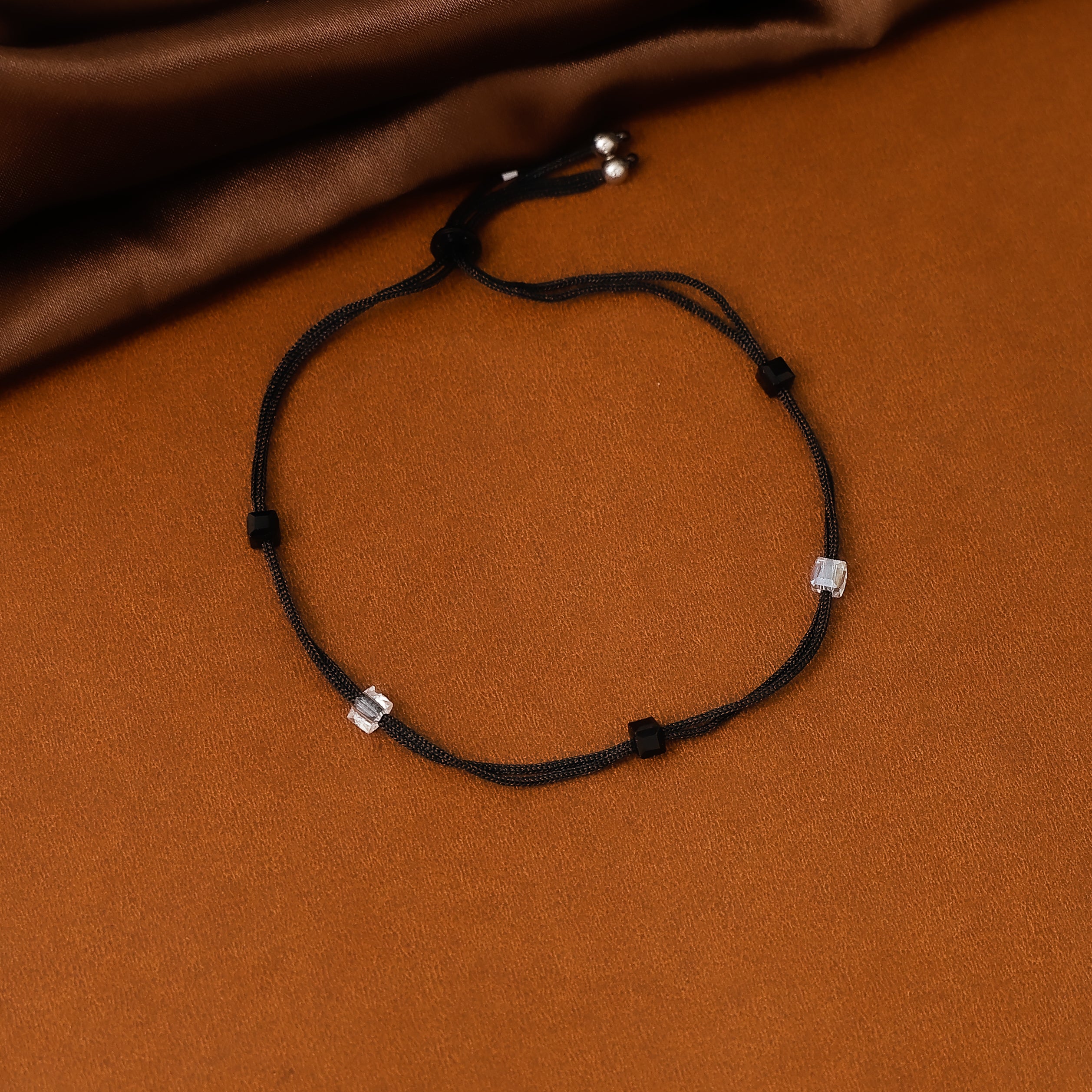 Trendy black thread anklet with simple elegant design