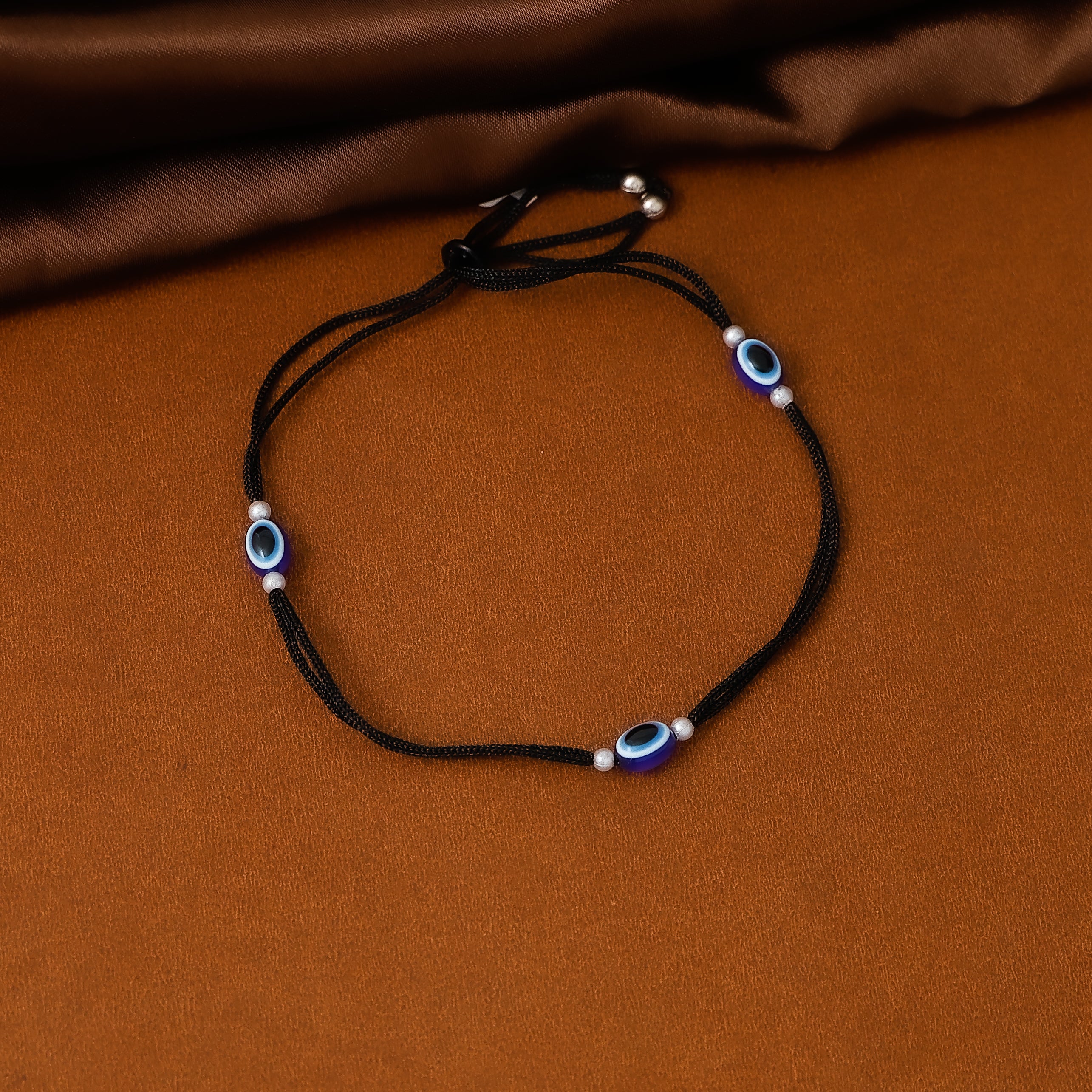 Minimal black thread ankle bracelet for daily wear