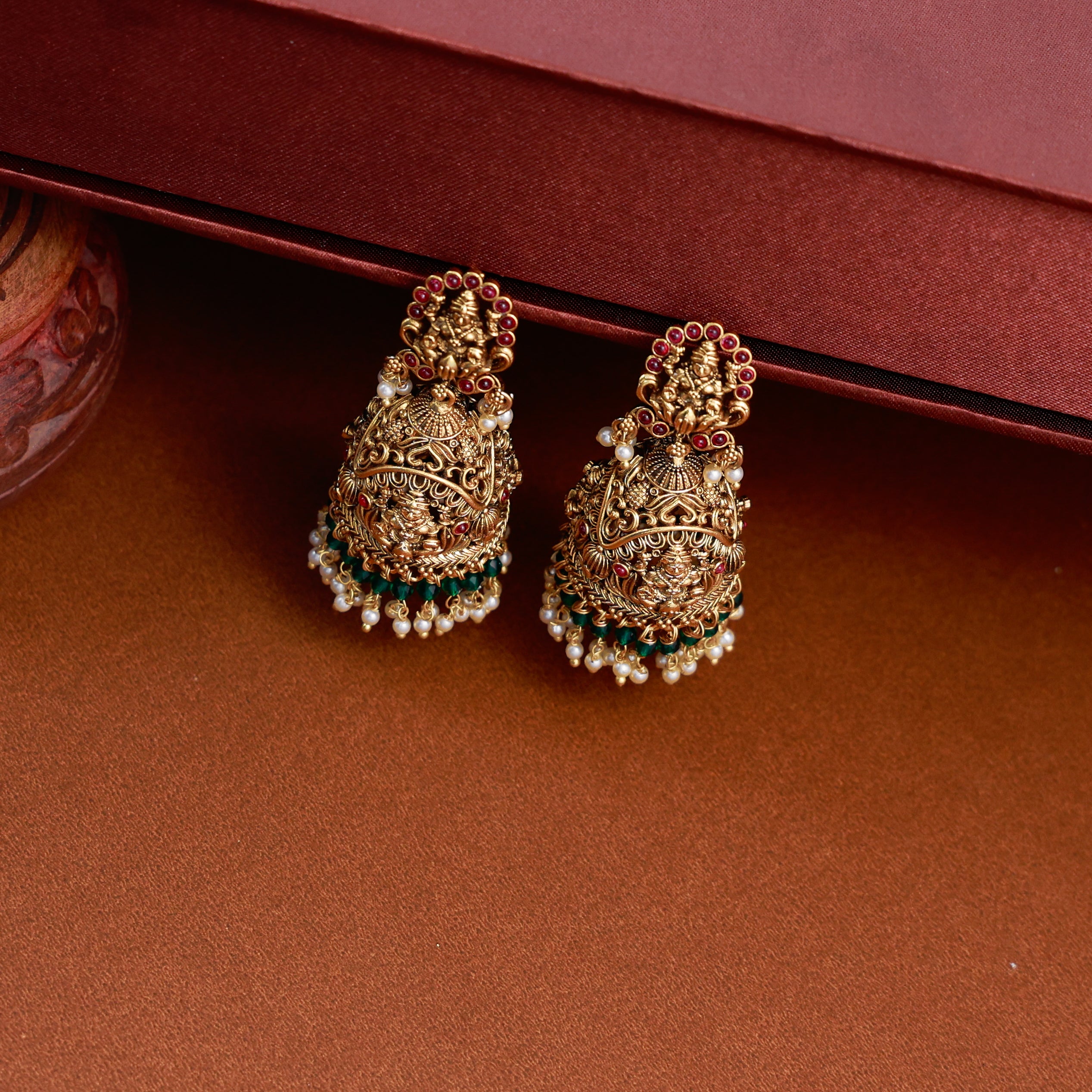 Devi Green Pearl Jhumka