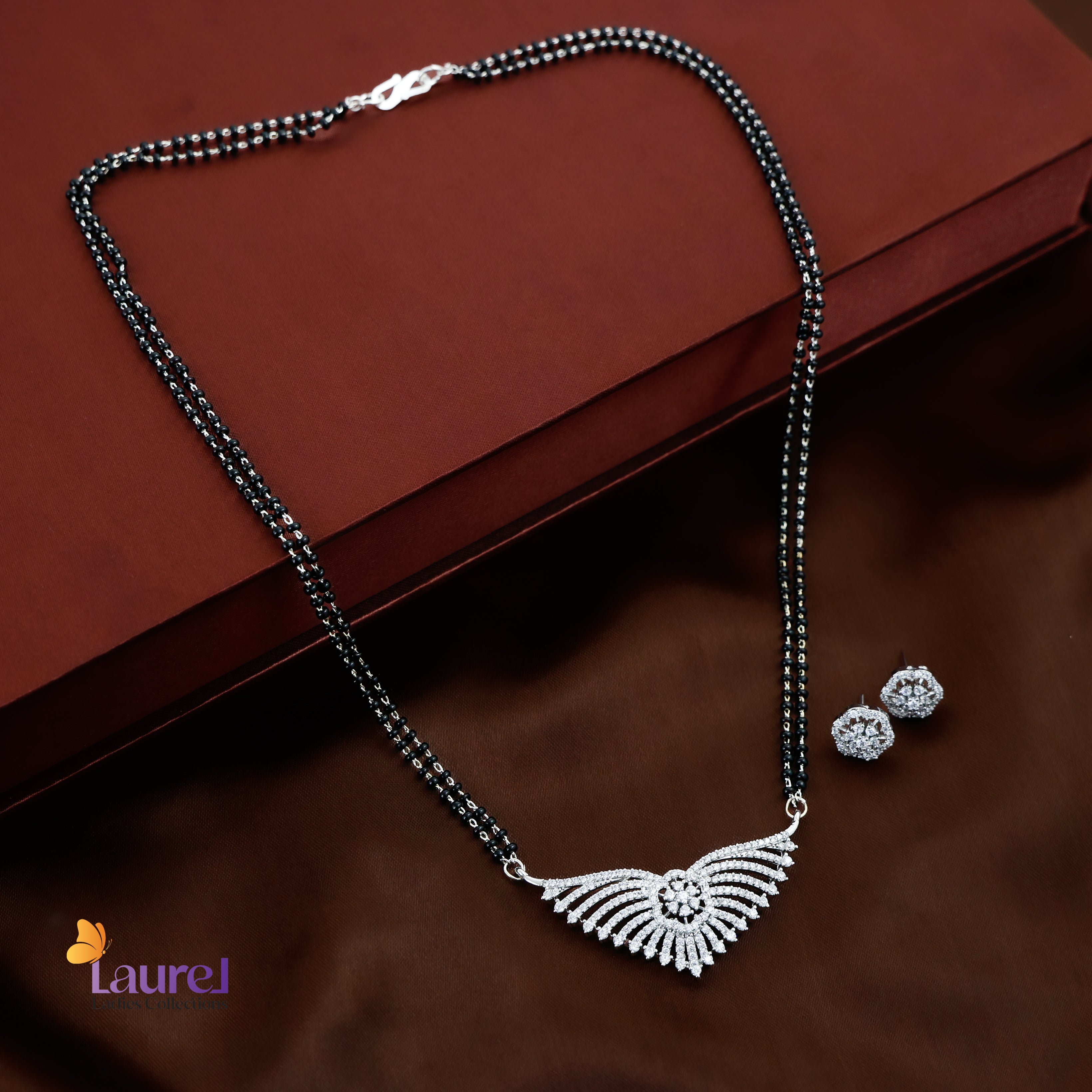 Zircon Mangalsutra Neckpiece with Stud Earring