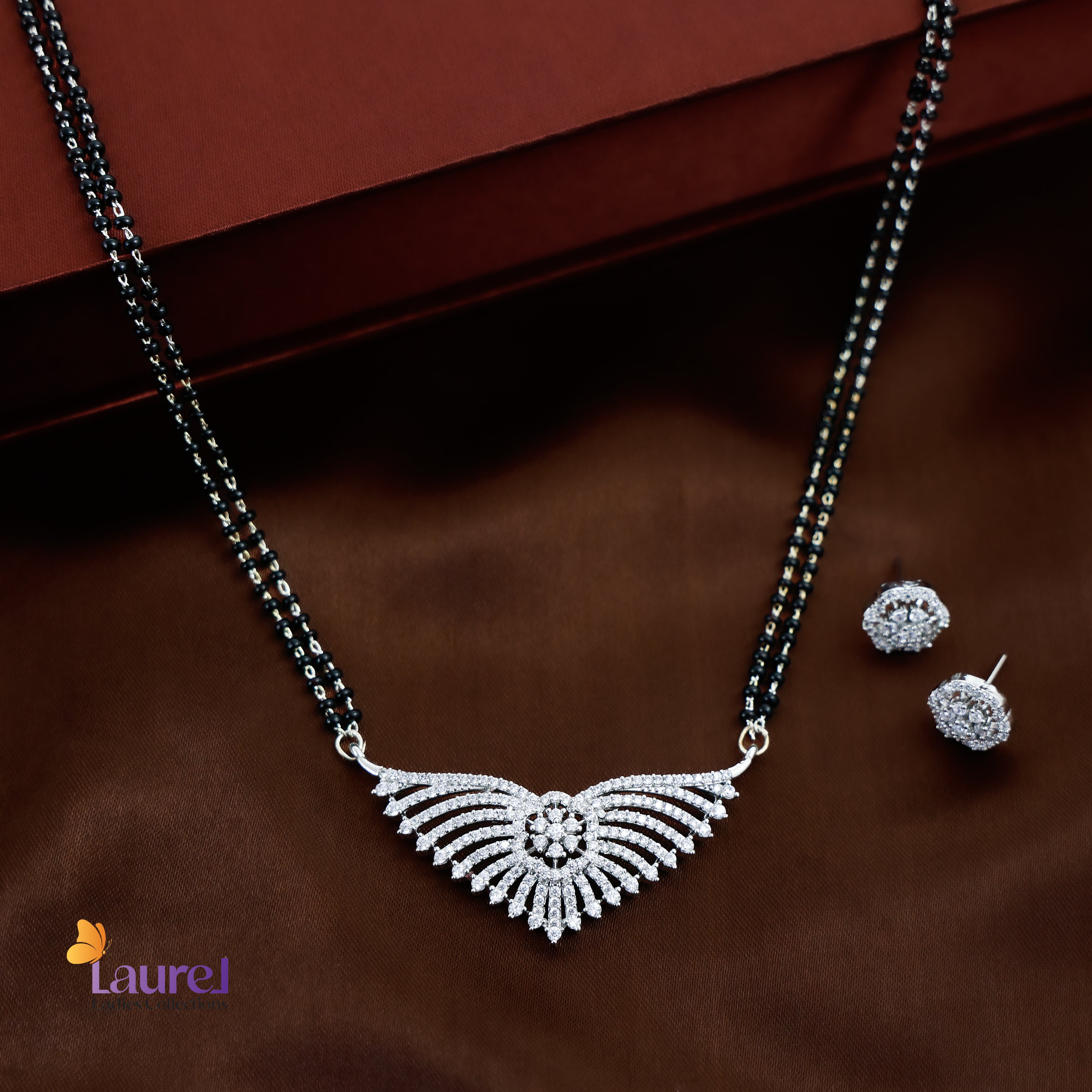 Zircon Mangalsutra Neckpiece with Stud Earring