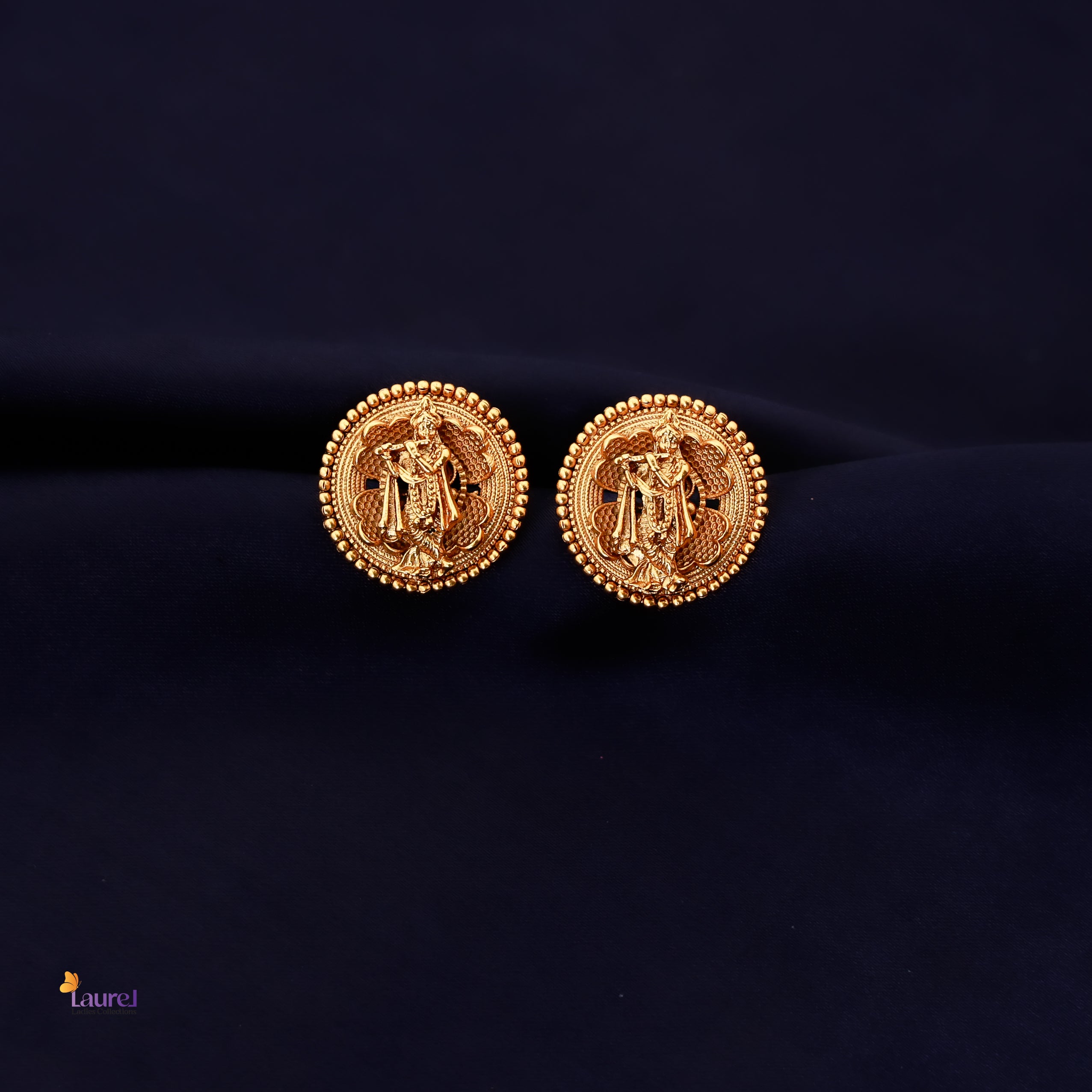 Krishna Round Stud Earring
