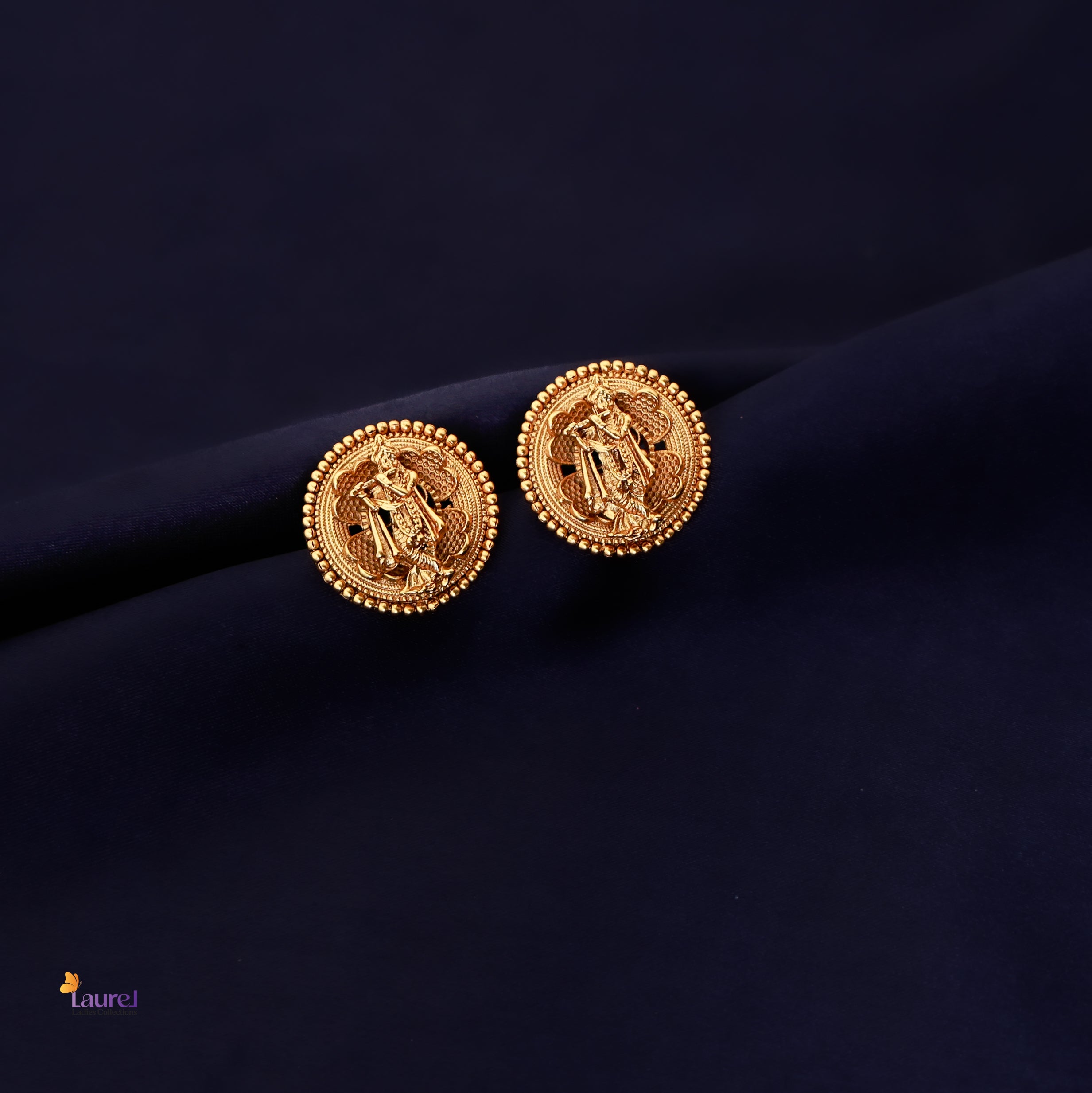 Krishna Round Stud Earring
