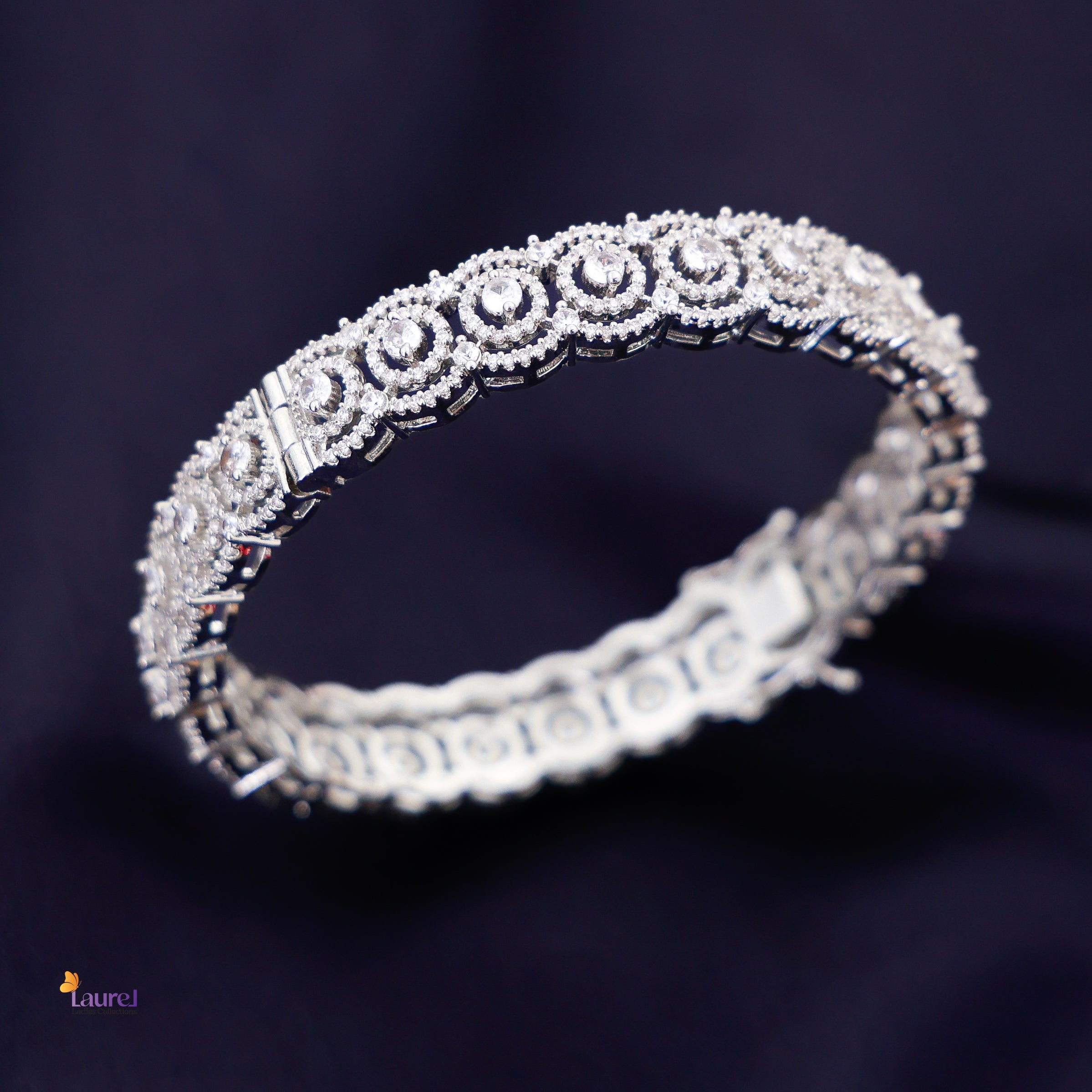 AD White Stone Round Bangle