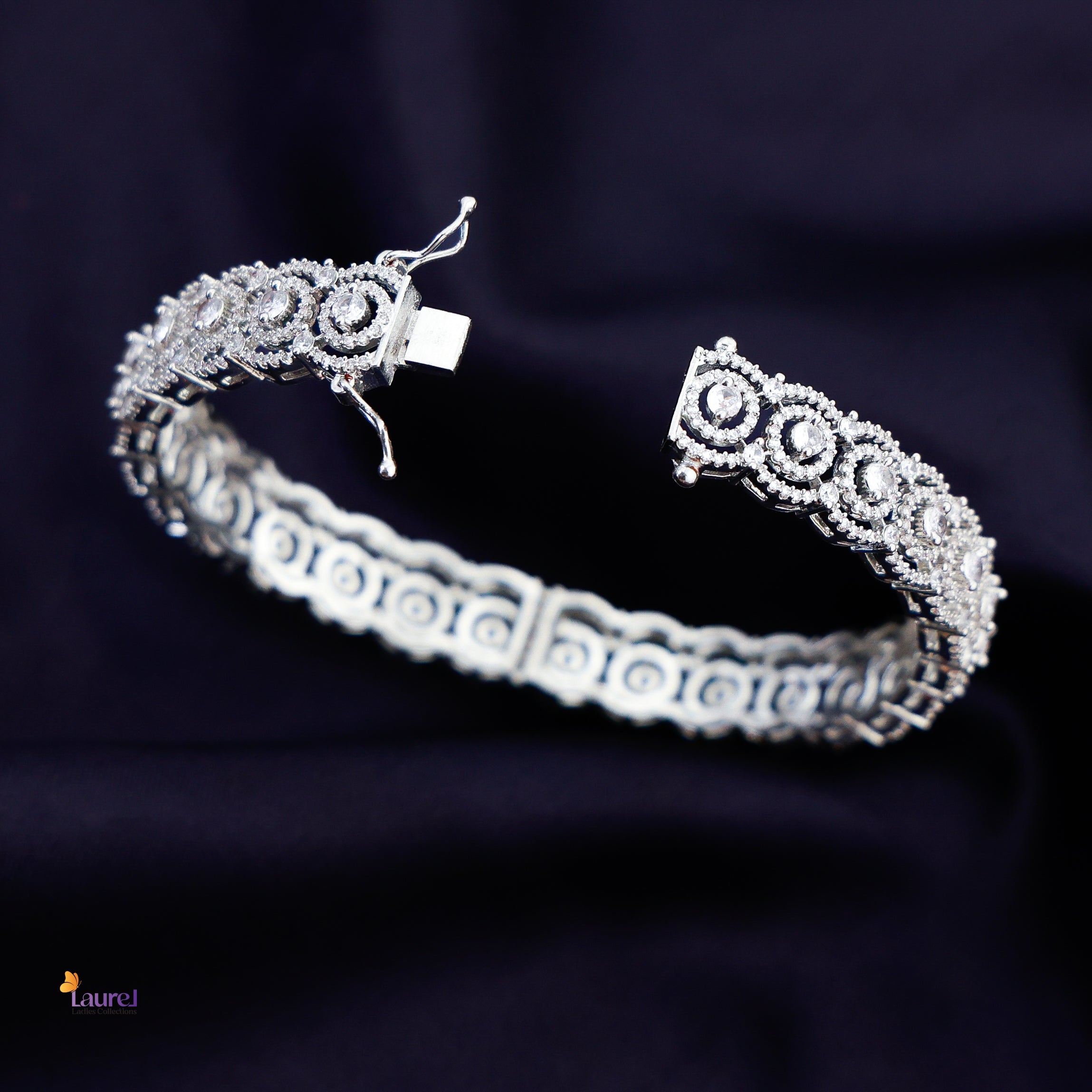 AD White Stone Round Bangle