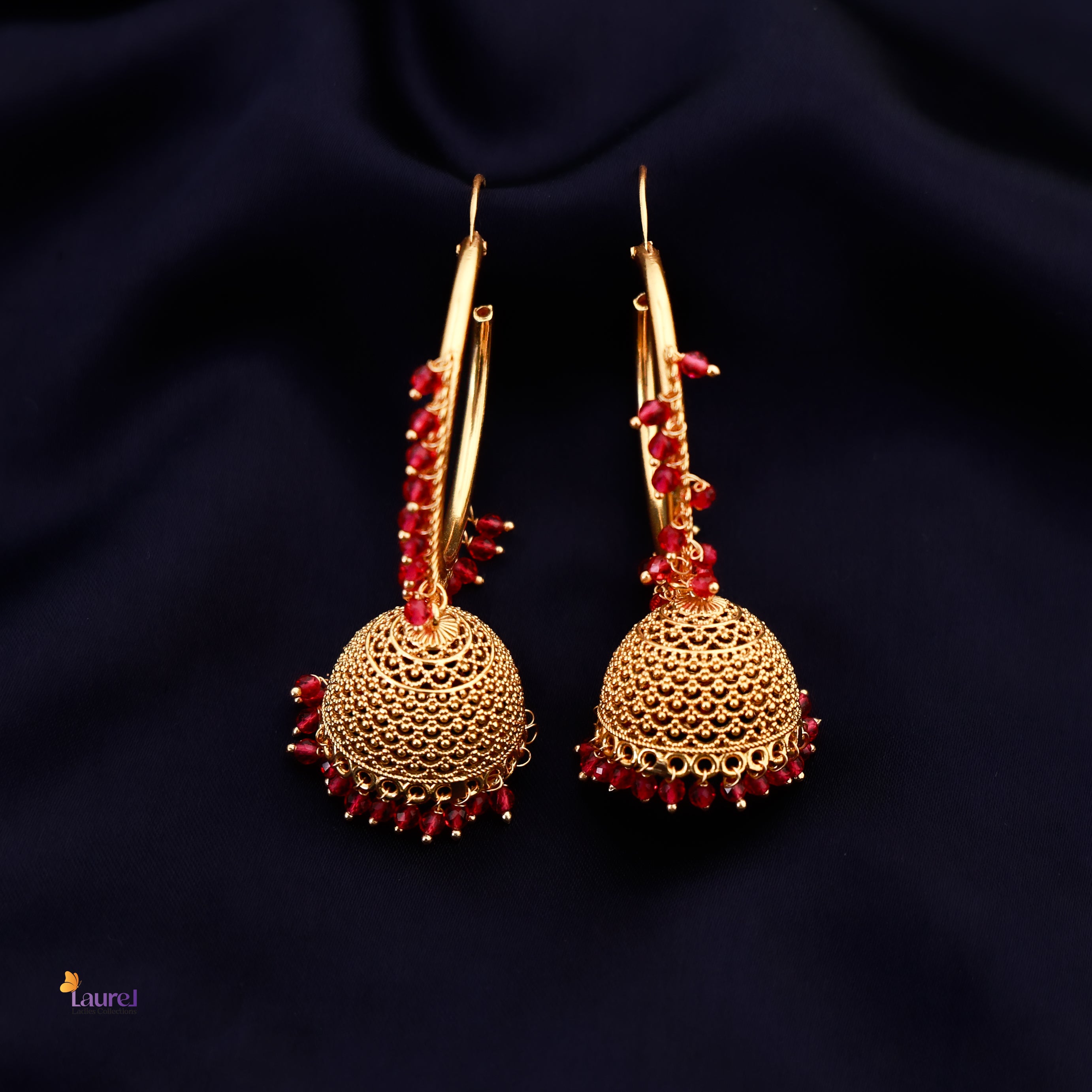 Gold Jhumka Hoop Earring