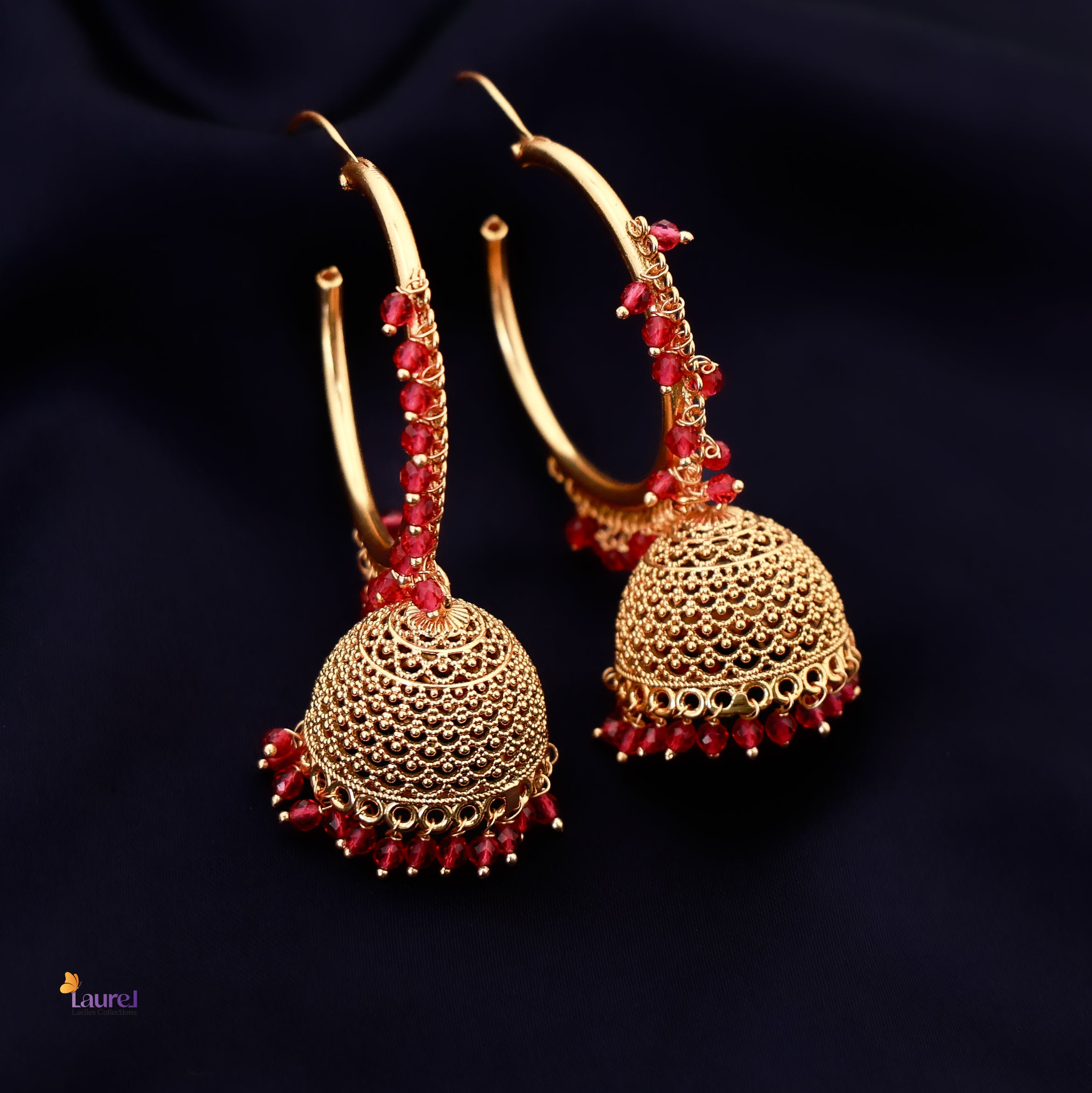 Gold Jhumka Hoop Earring