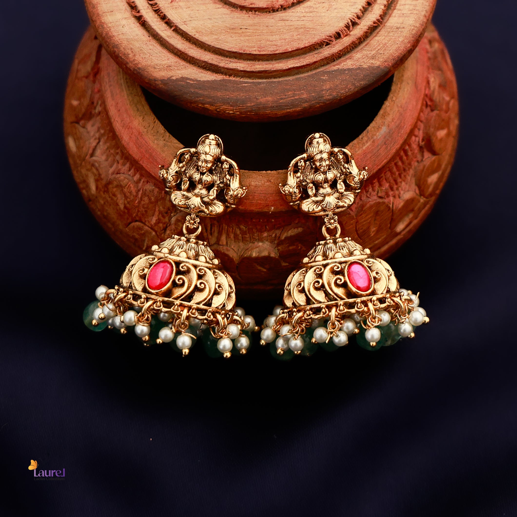 Devi Kemp Stone Premium Long Neckpiece with Earring