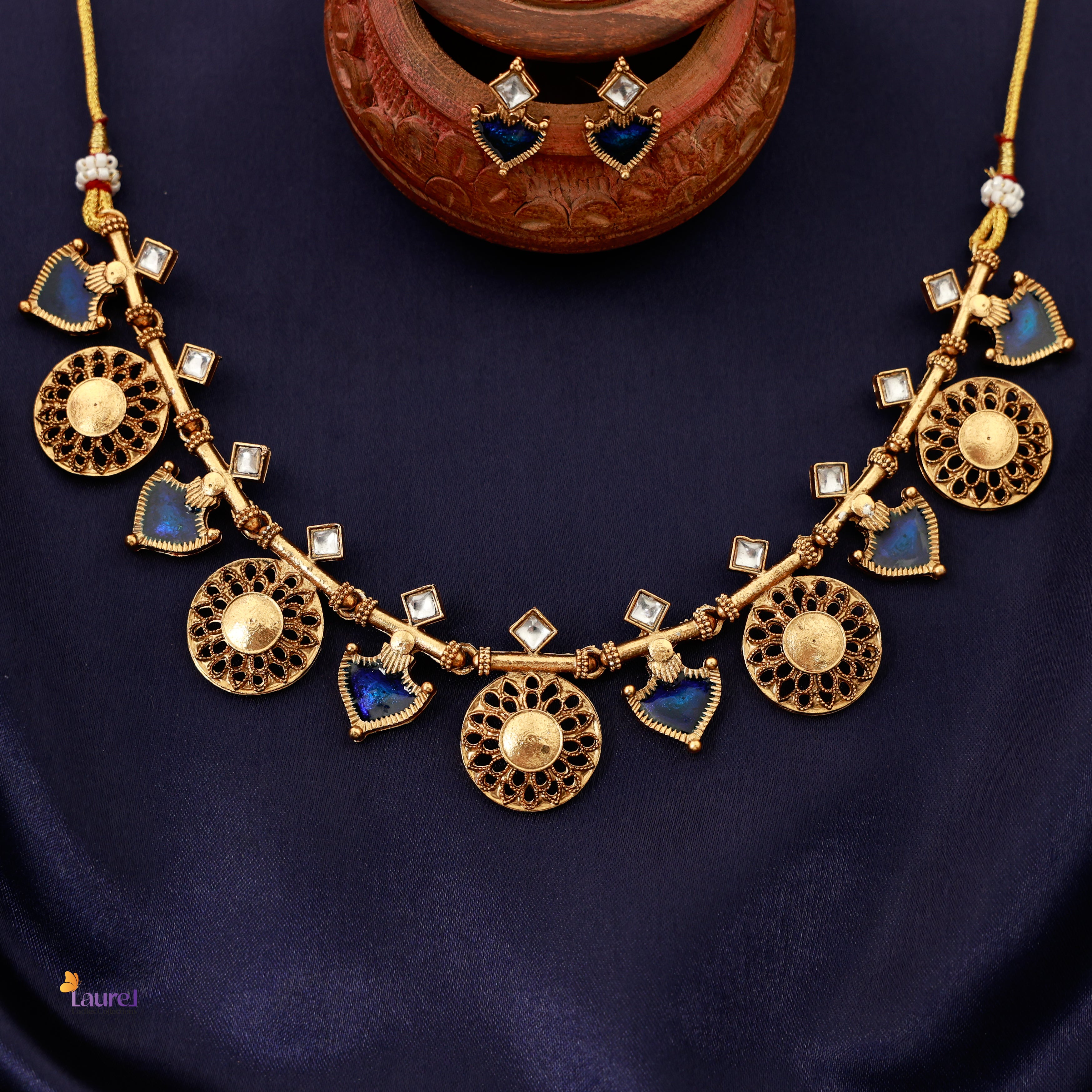 Royal Neela Necklace with Earring