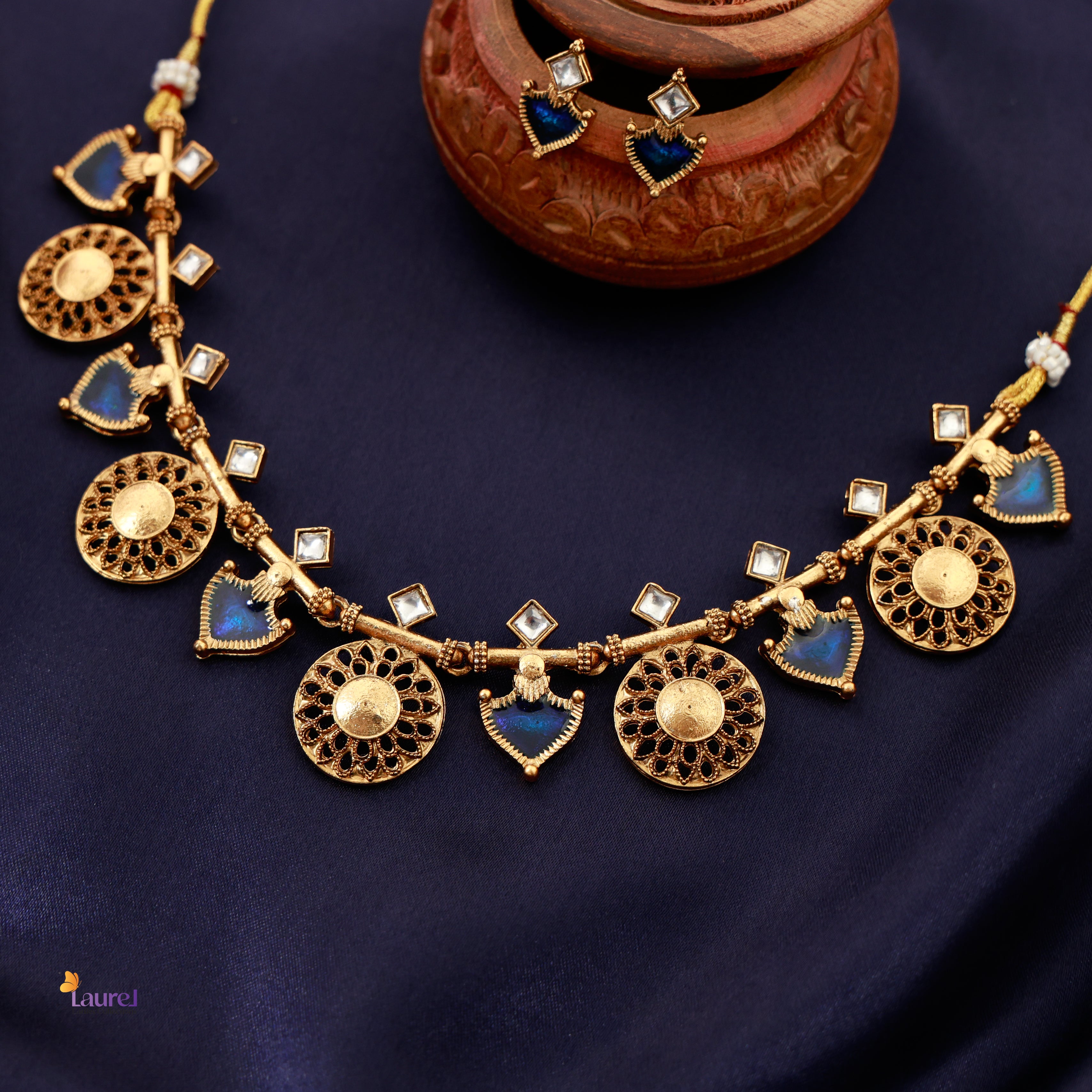 Royal Neela Necklace with Earring