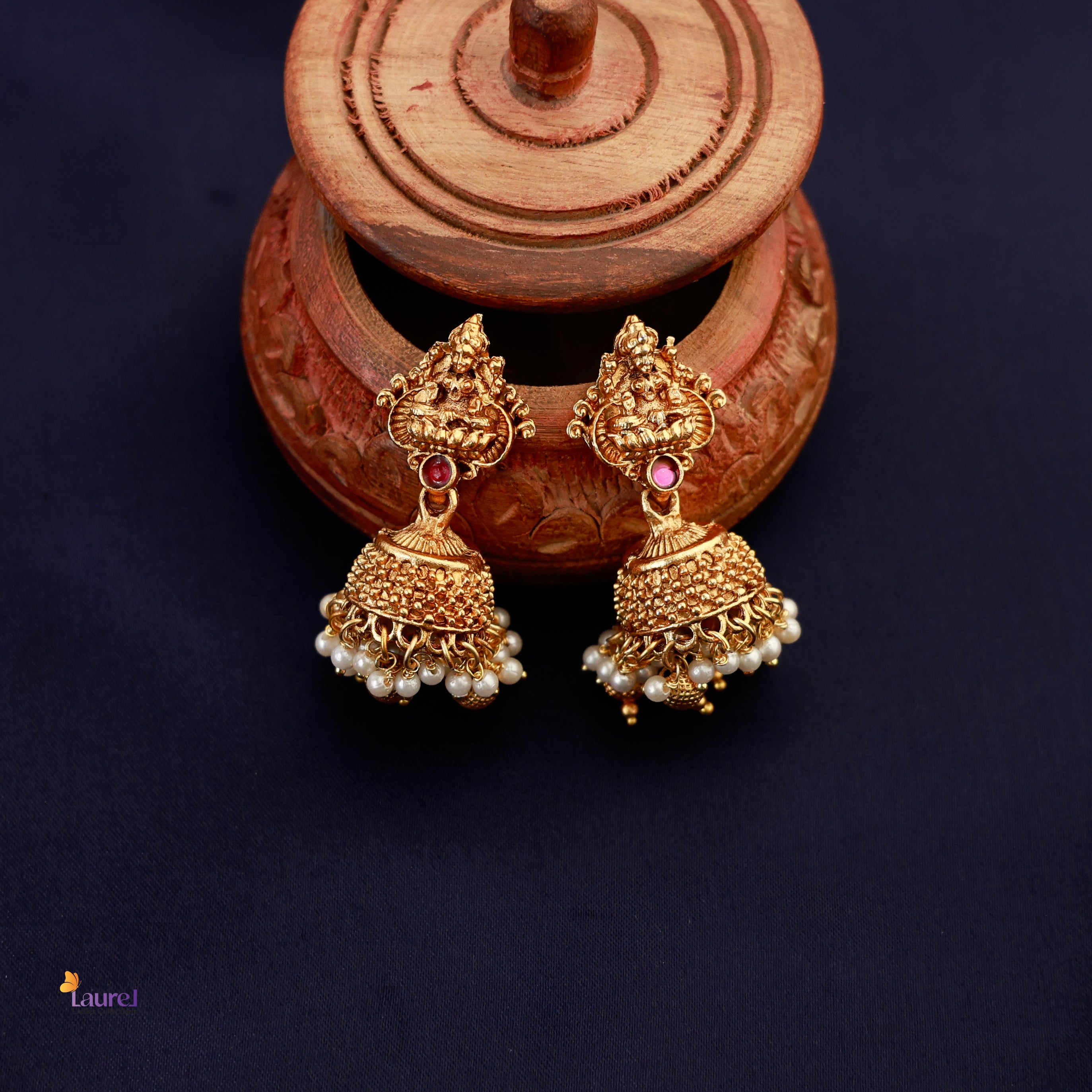 Golden Pearls Lakshmi Devi Choker with Earring