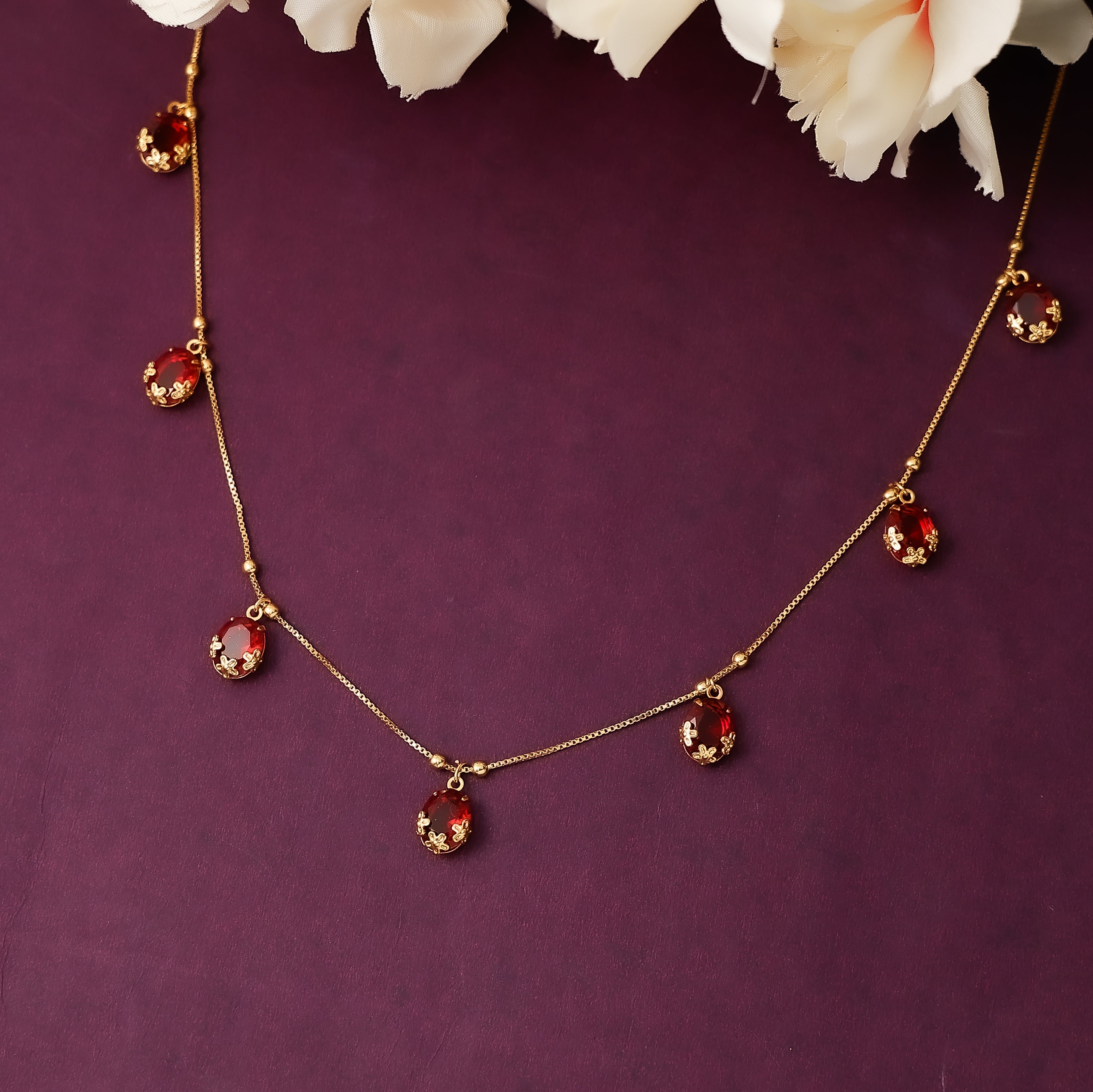 Green Oval Stone Chain