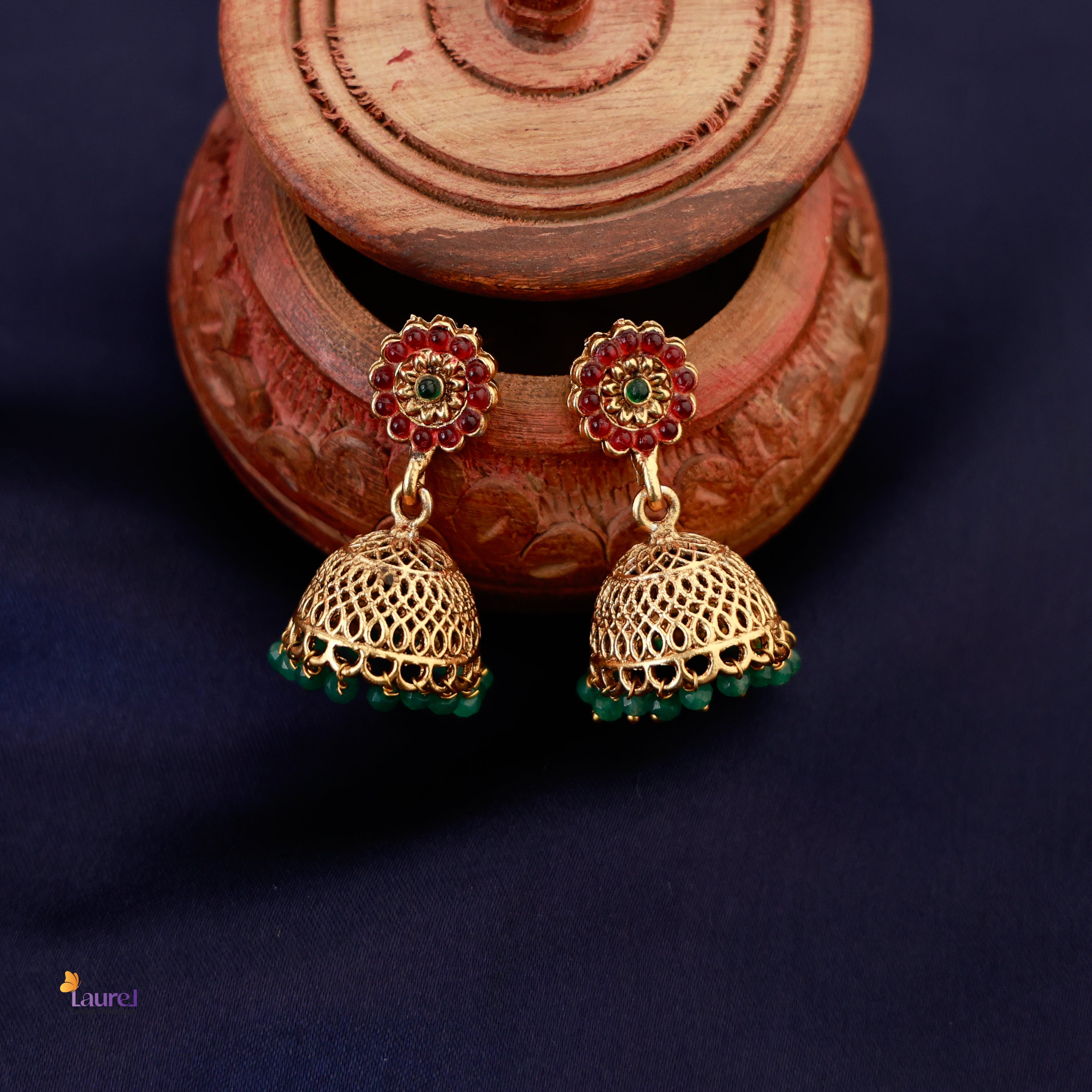 Kanchana Myura Long Pendant Neckpiece with Jhumka