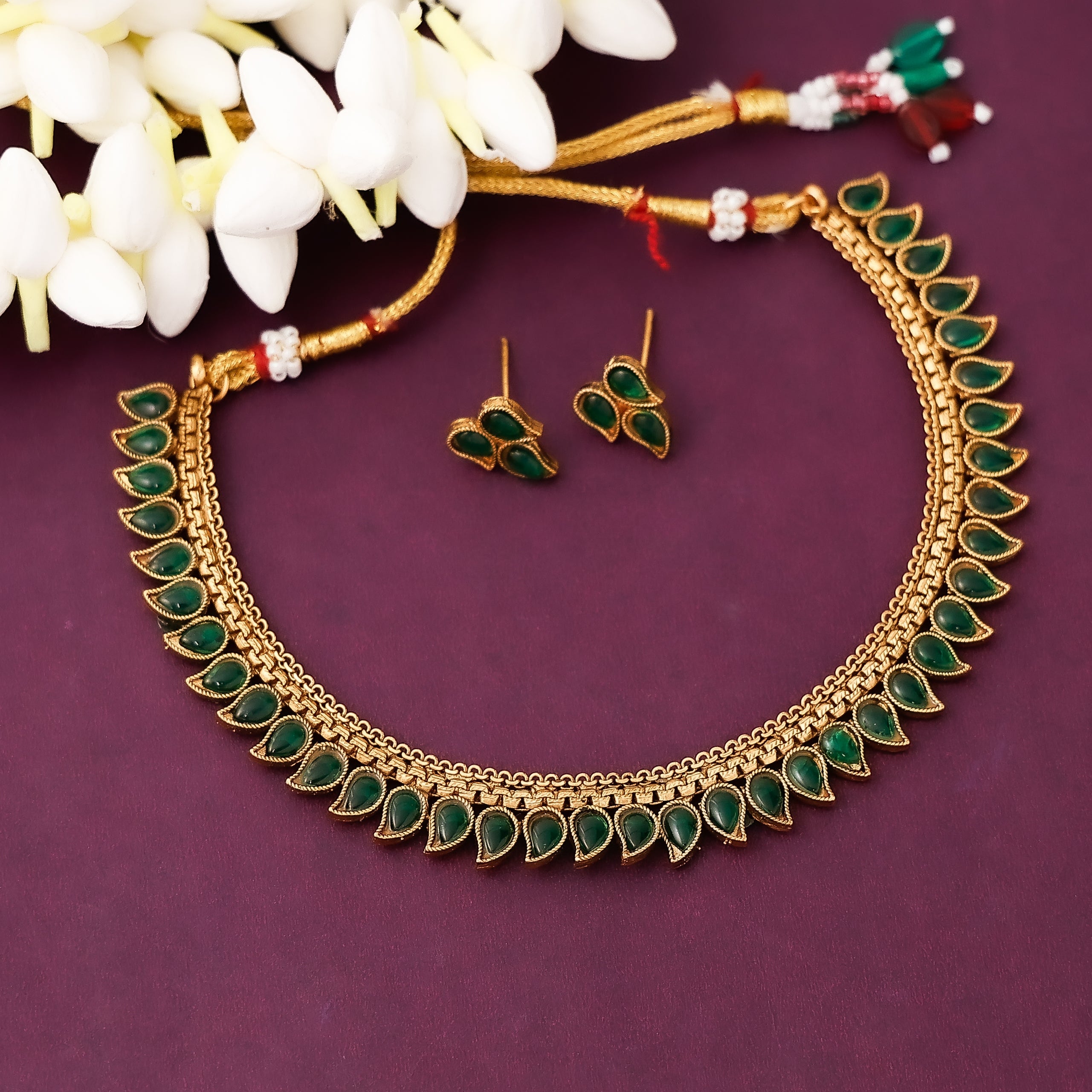 Manga Mala Traditional Necklace with Earrings