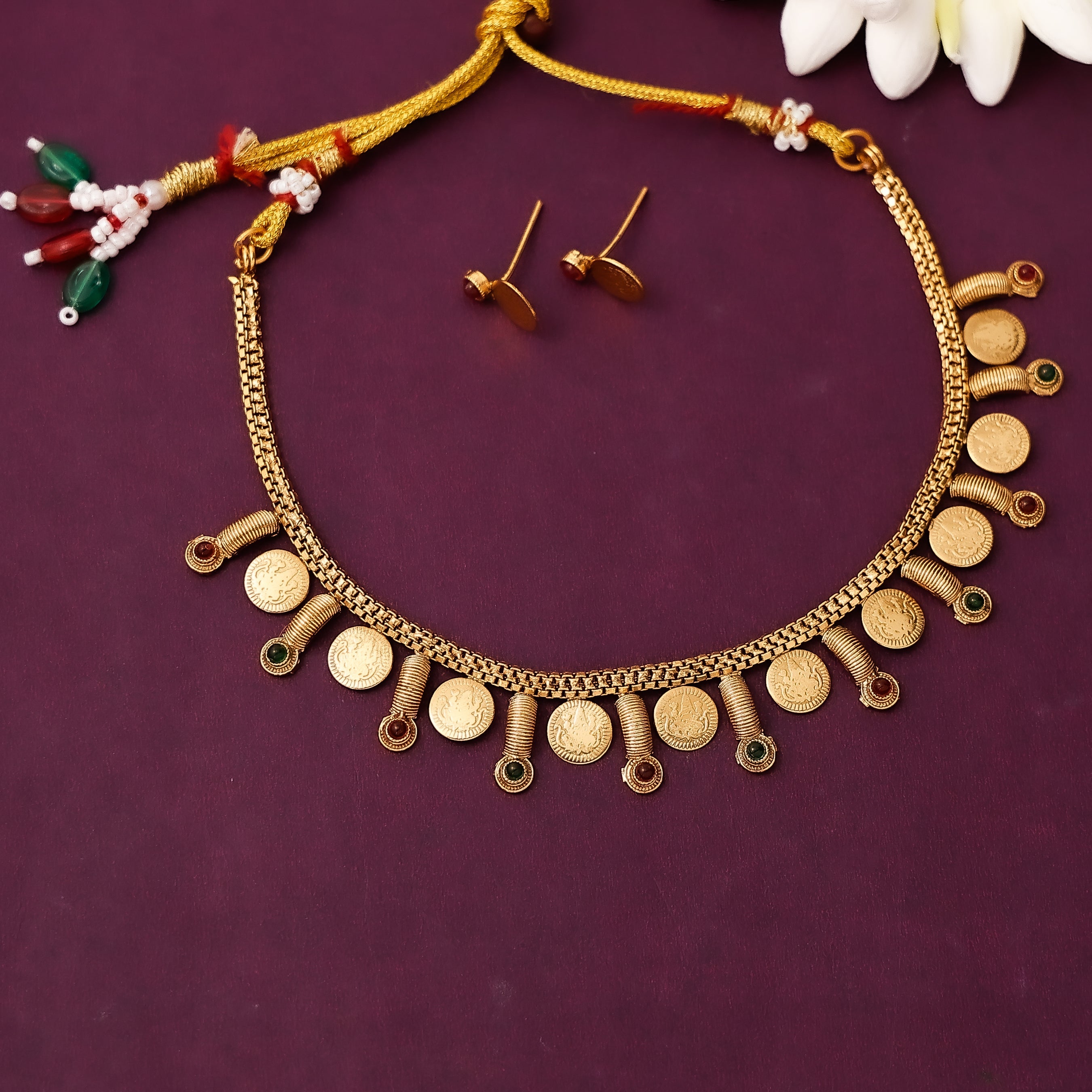 Devi Coin Necklace with Earrings
