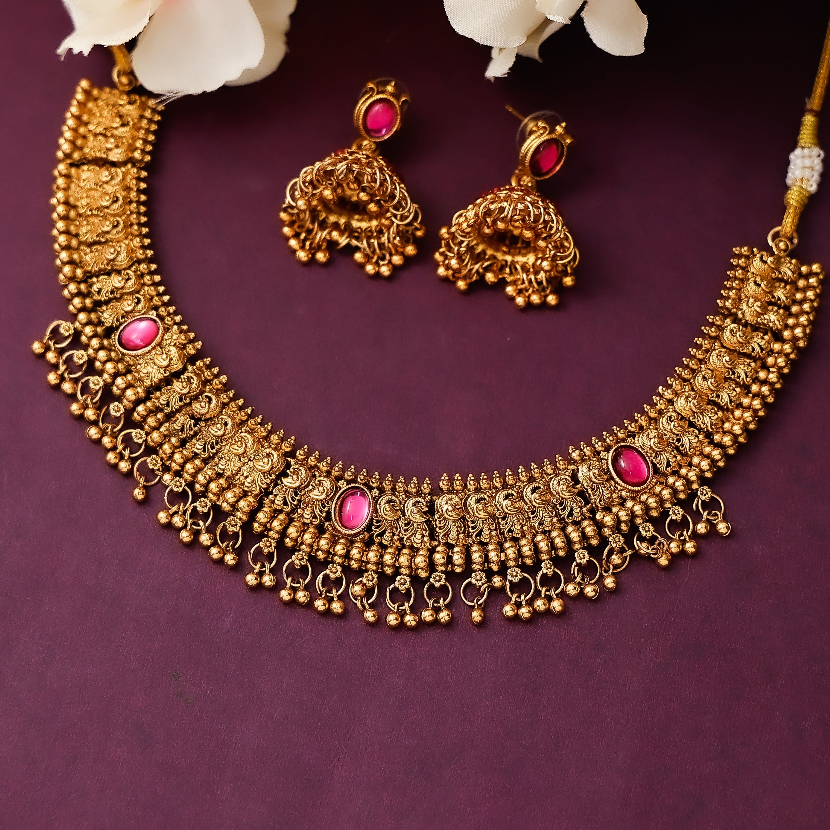 Royal Antique Necklace Set With Earrings
