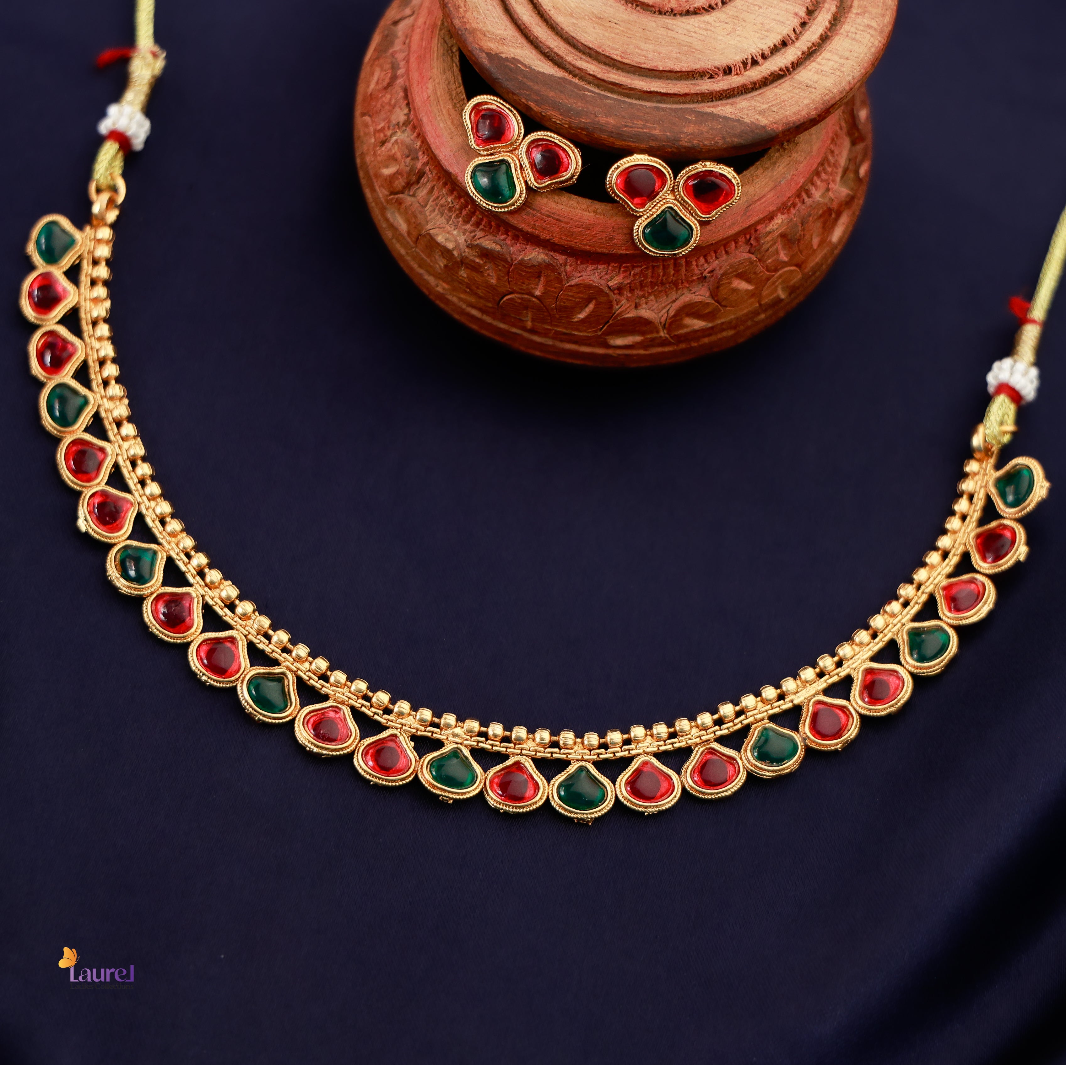 Drop Traditional Necklace with Earring