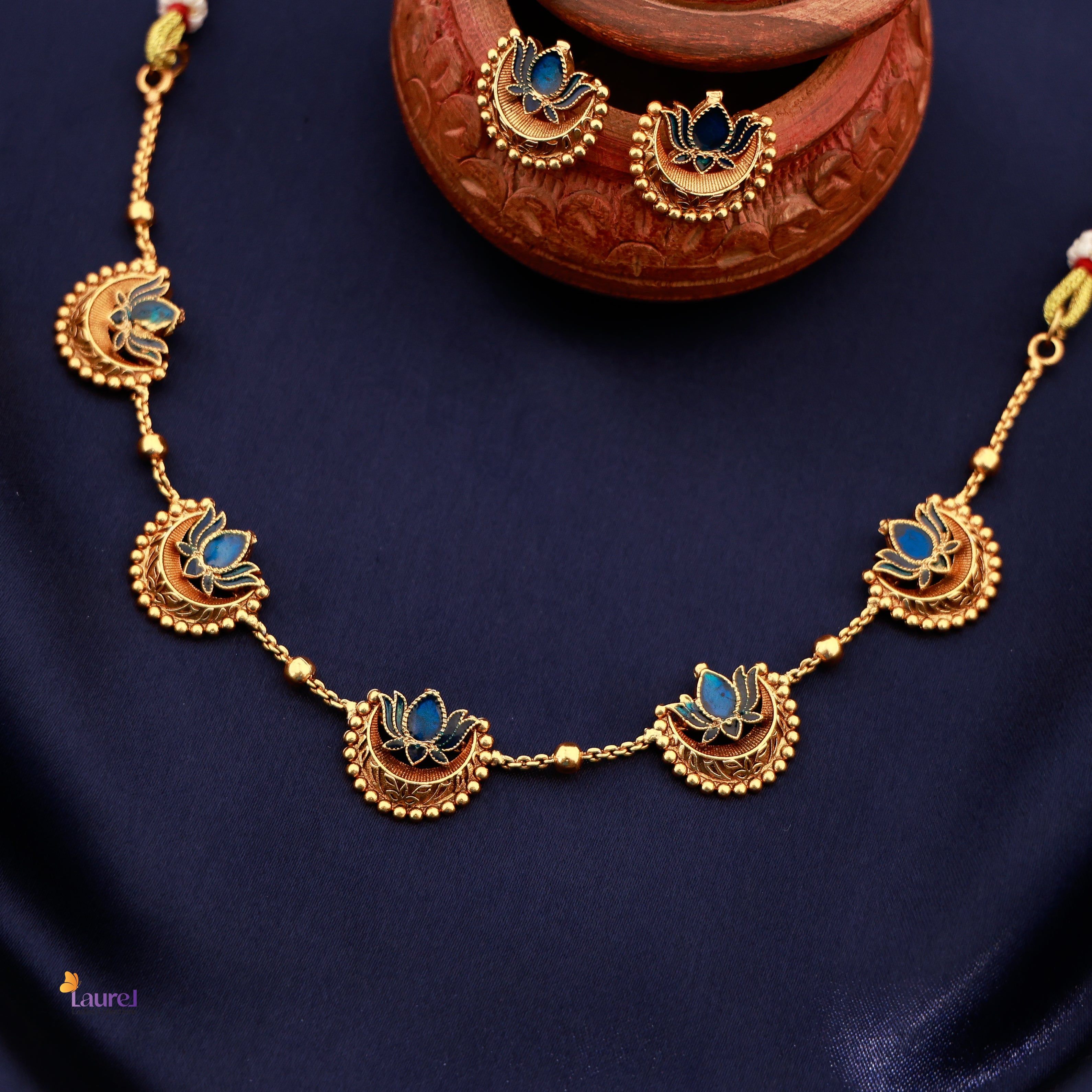 Bridal lotus choker set for women ethnic wear