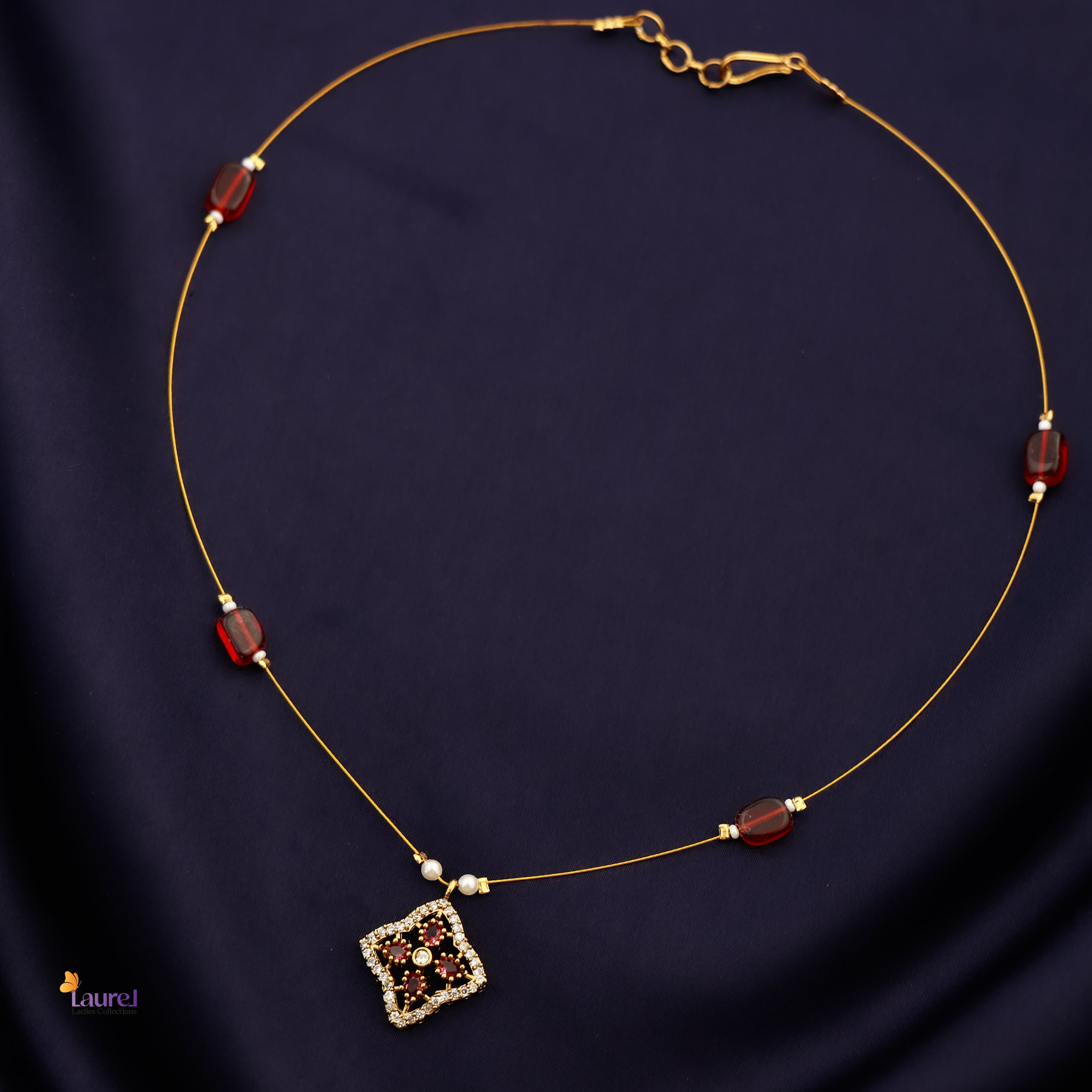 Delicate petal-inspired neckpiece for festive wear