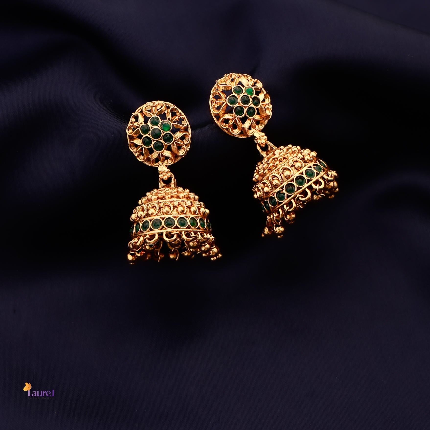 Traditional Green Jhumkas