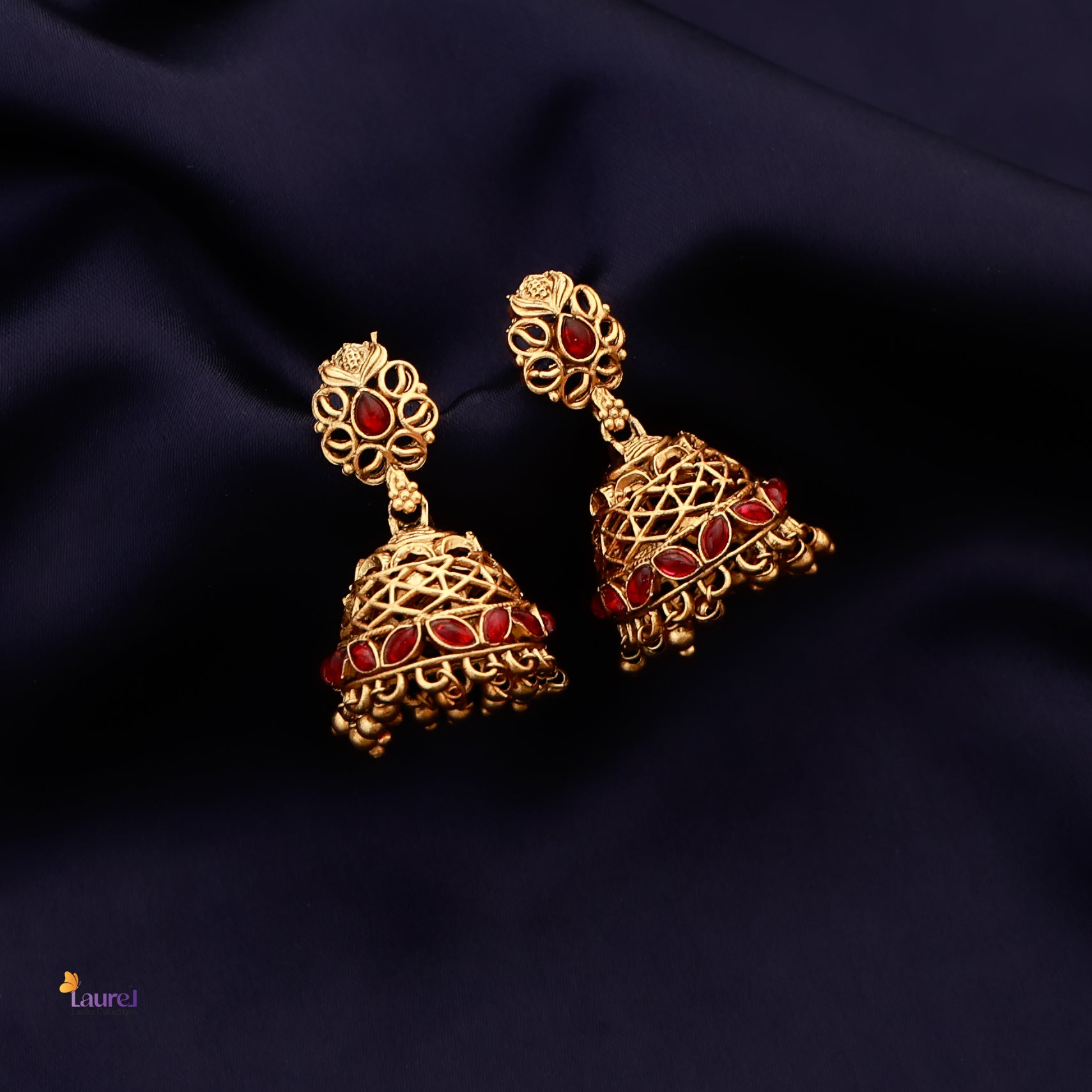 Traditional floral jhumka earrings for women