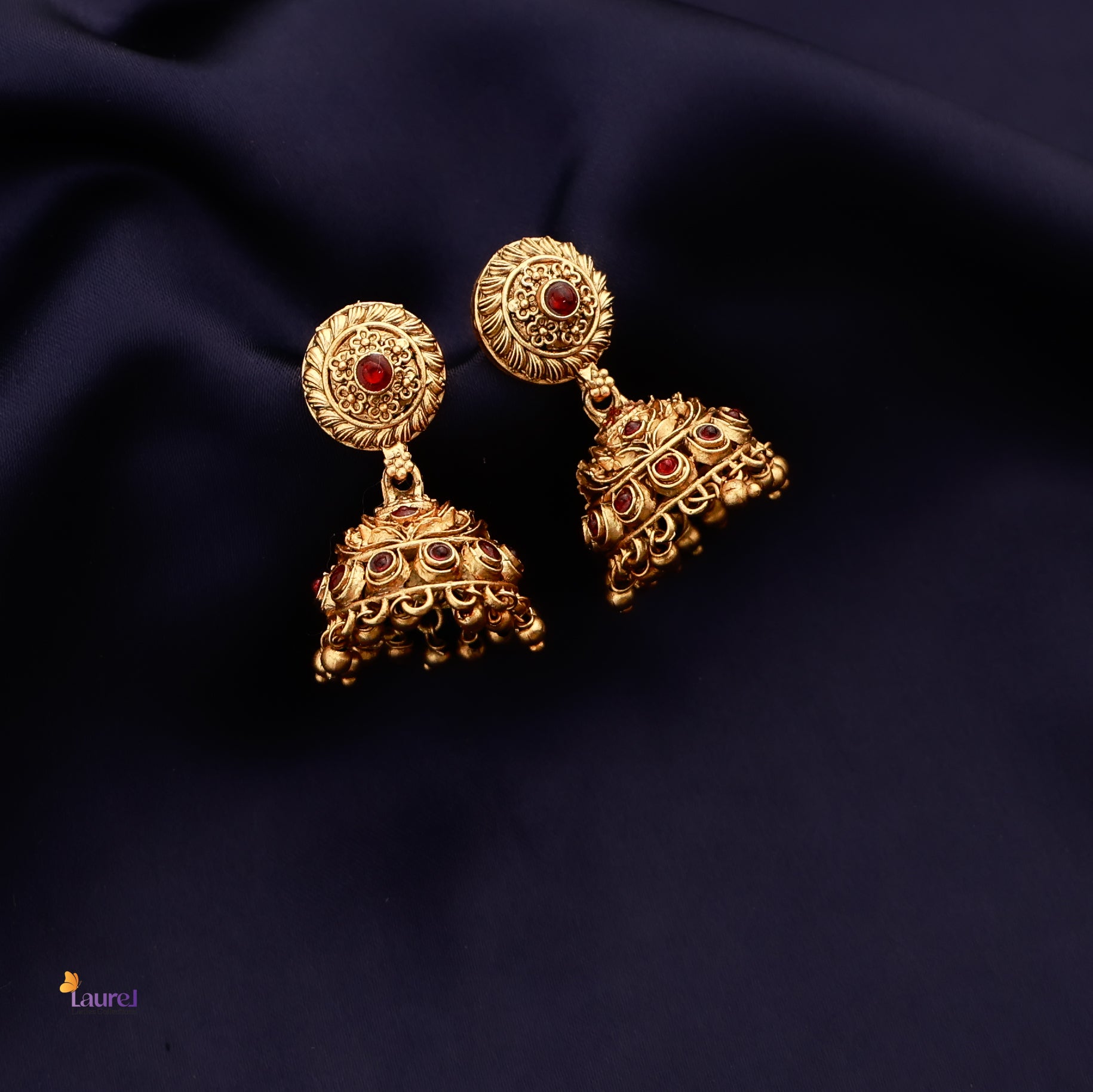 Ruby Studded Jhumkas