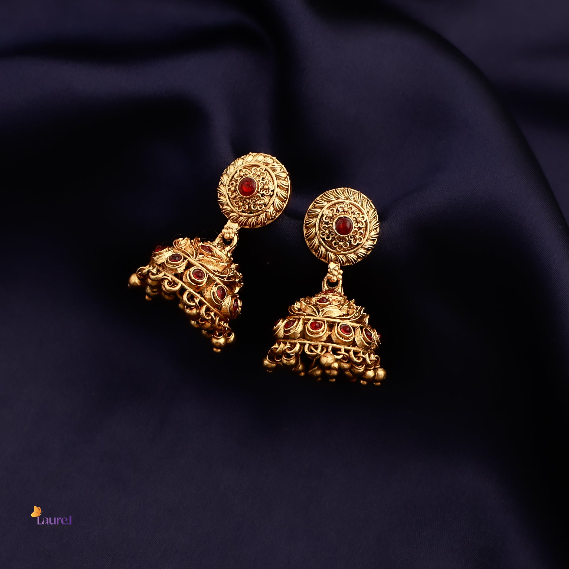 Ruby Studded Jhumkas