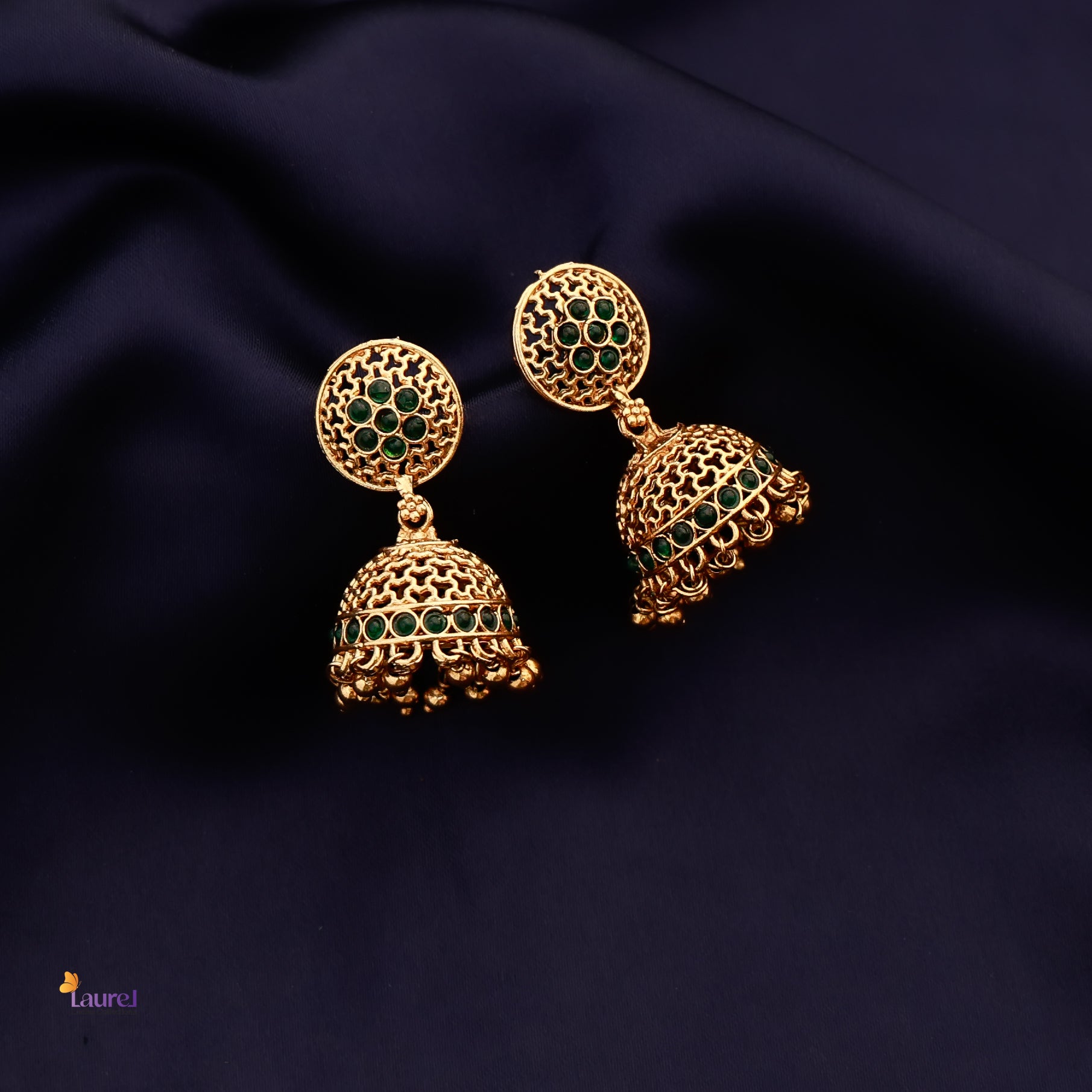 Nakshatra Green Jhumkas