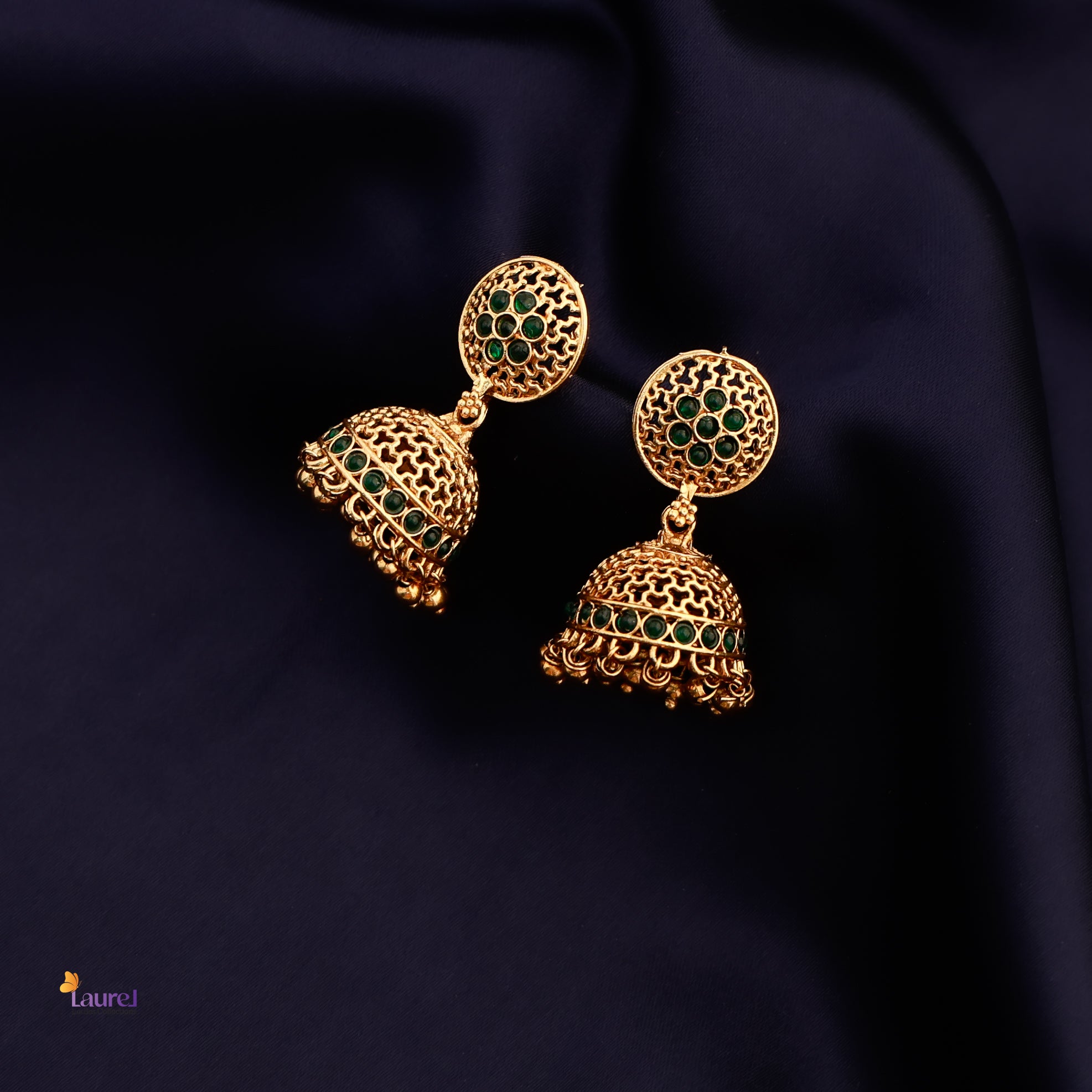Nakshatra Green Jhumkas