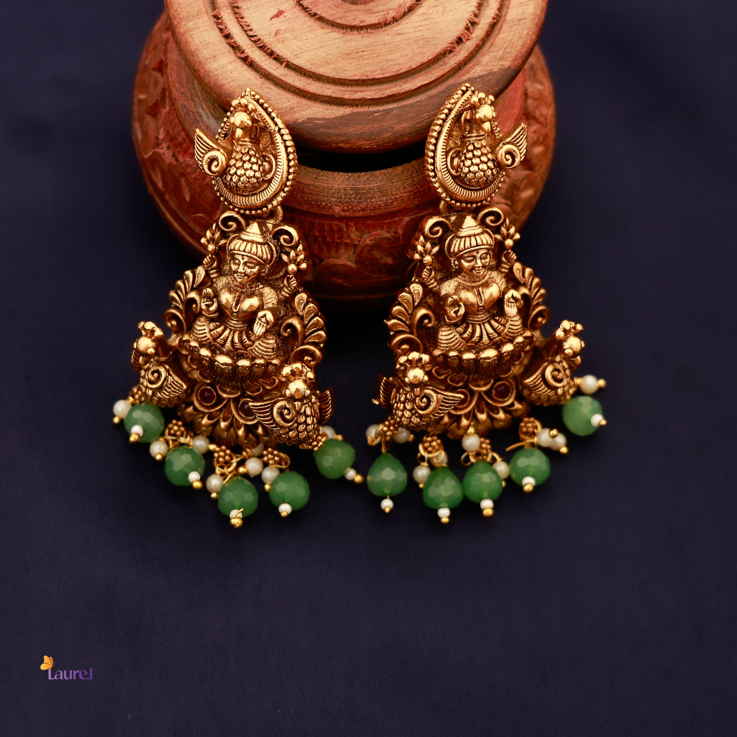 Antique Devi peacock Neckpiece with Earring