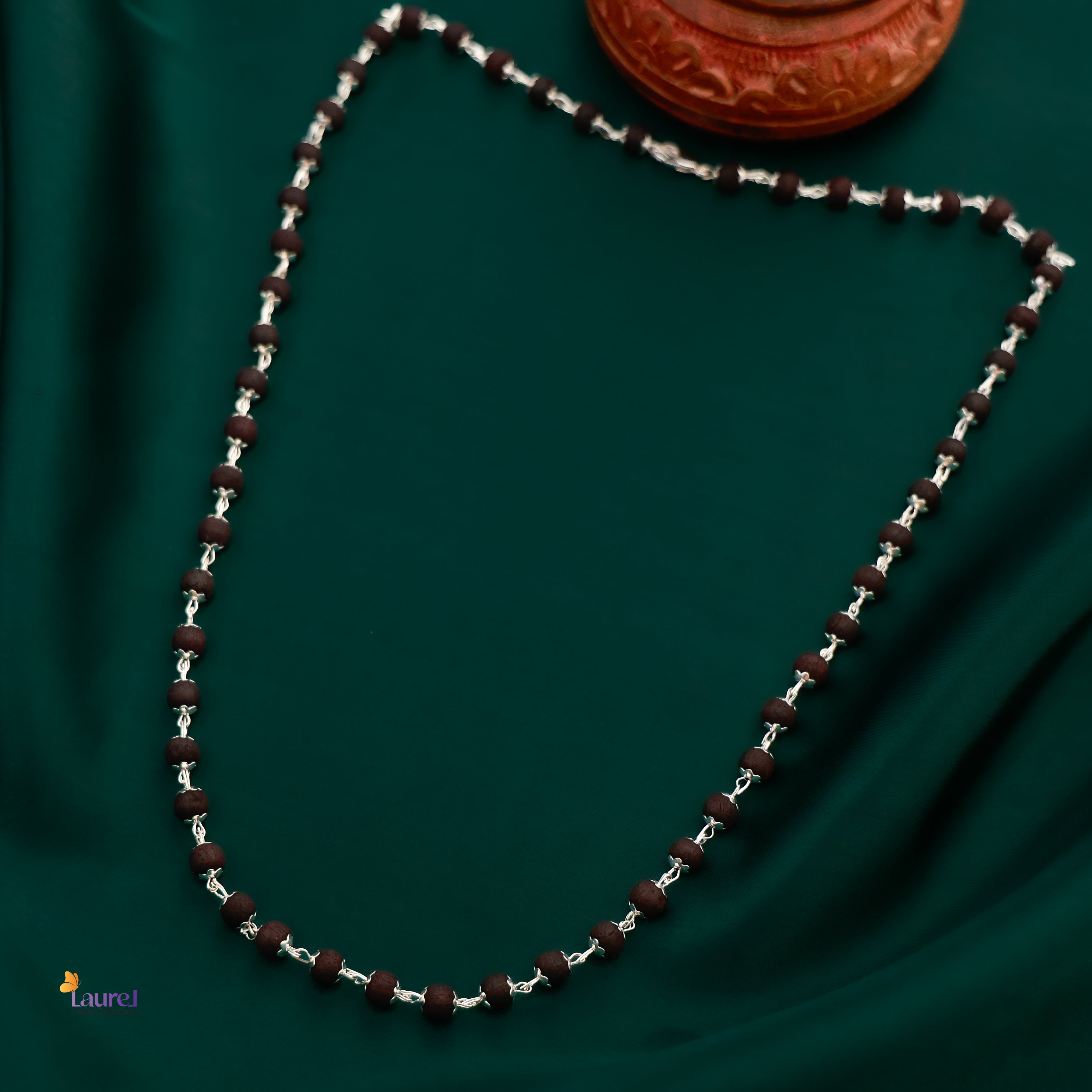 Natural Karungali neckpiece with polished ebony wood beads