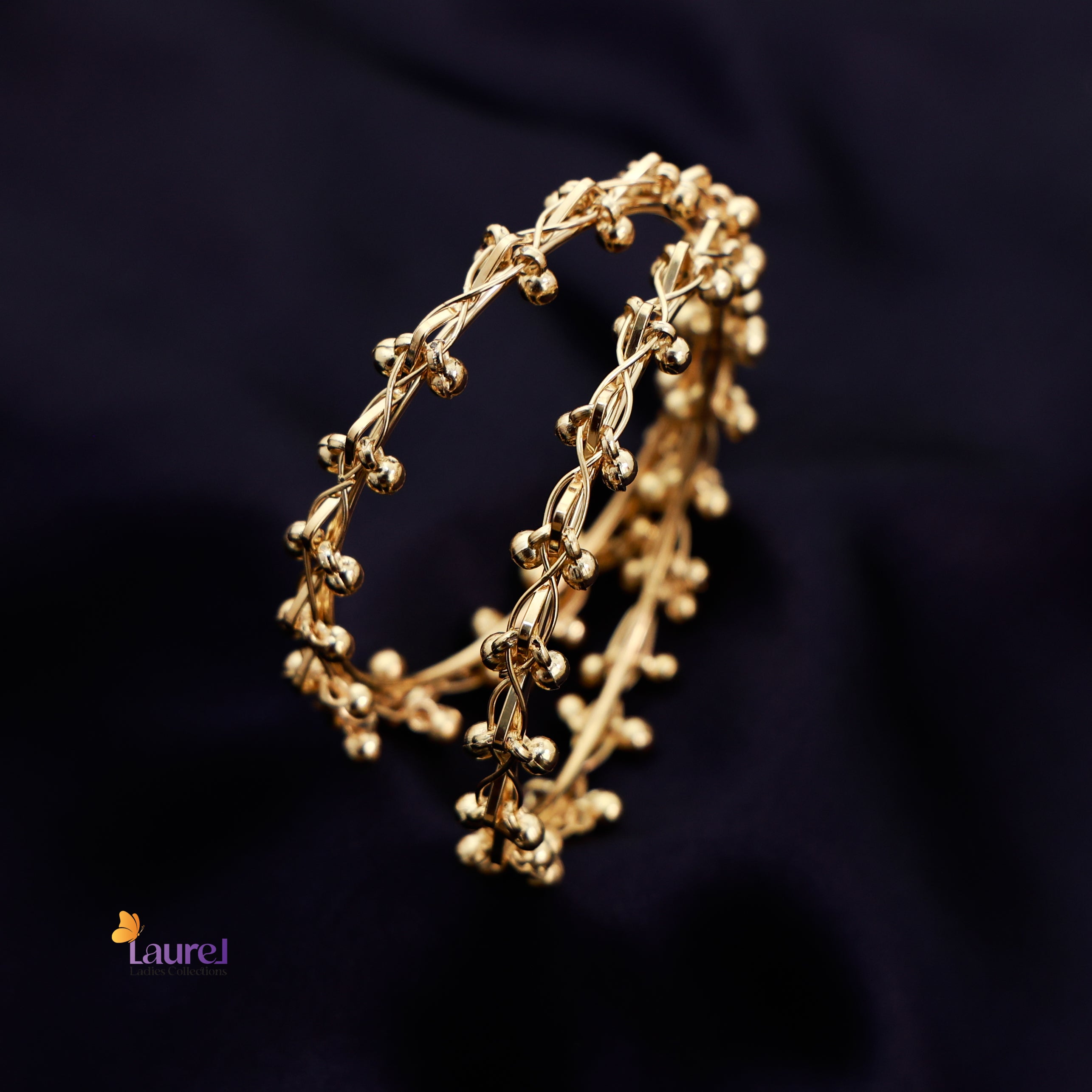 Gold plated Kashmiri ghungroo bangles for women