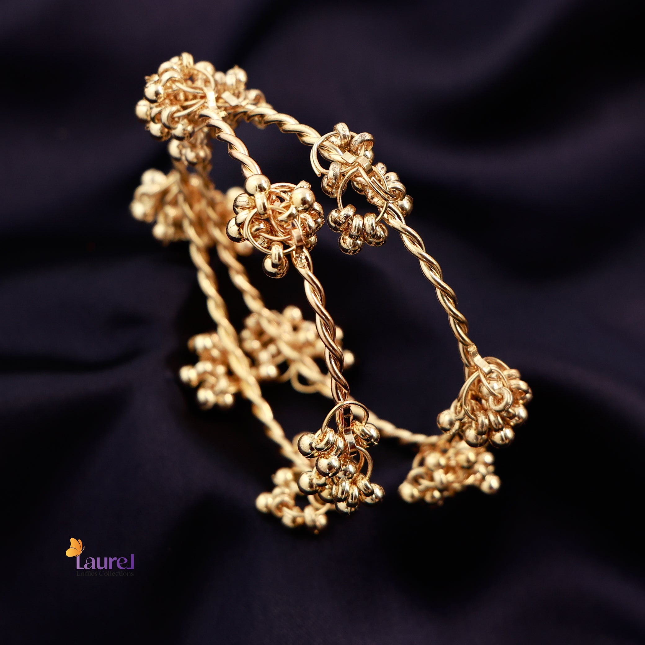 Kashmiri twisted ghungroo bangles for women