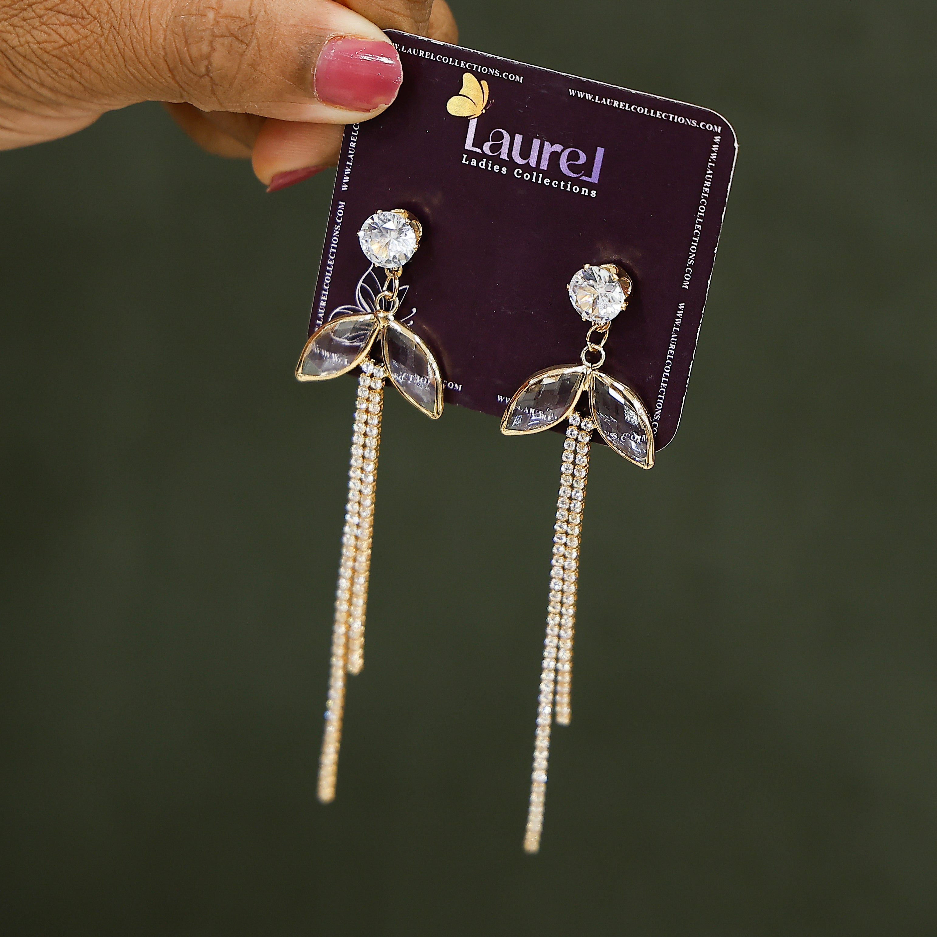 Elegant transparent stone earrings for women