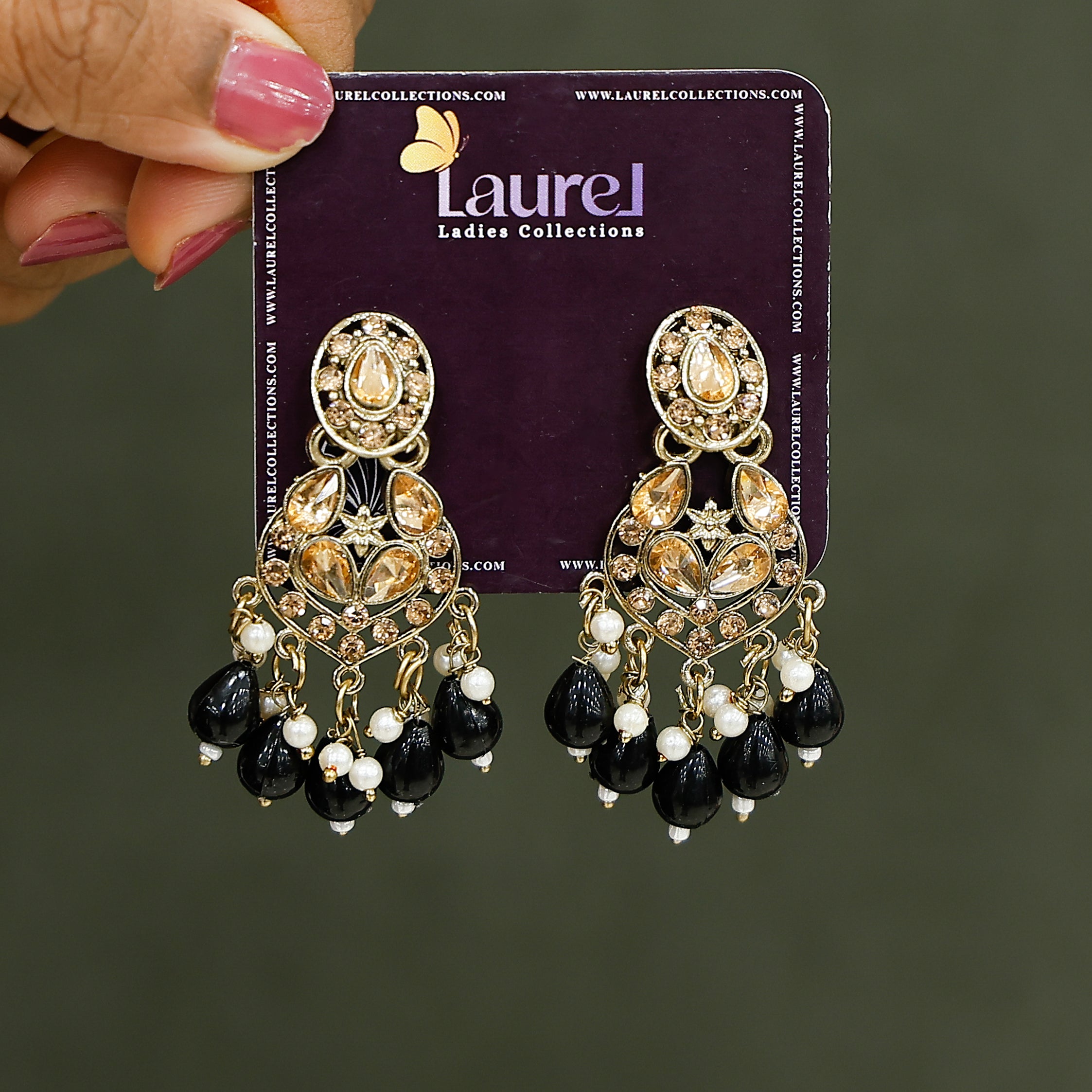 Modern black earrings for festive outfits