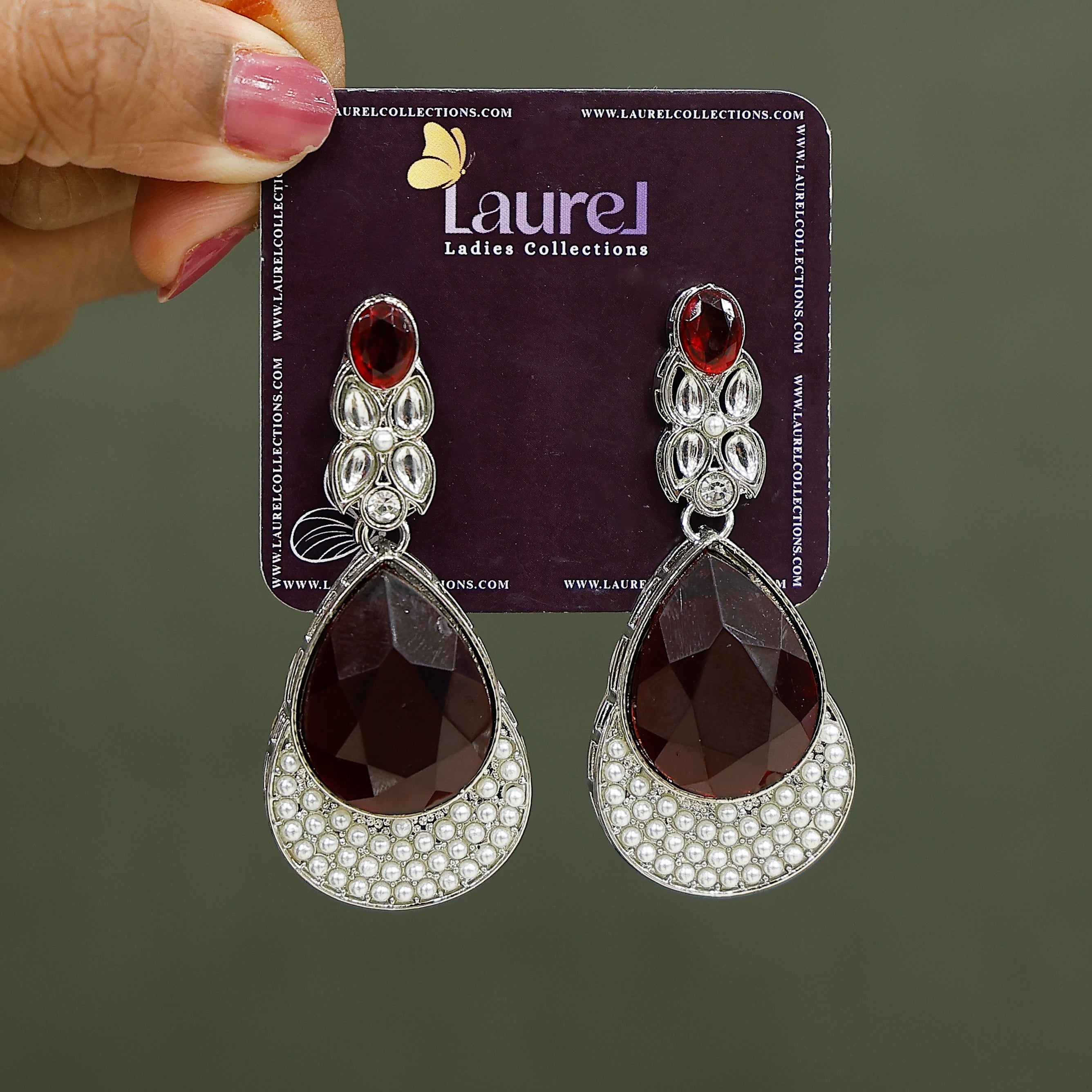 Stylish red dangler earrings for women and girls