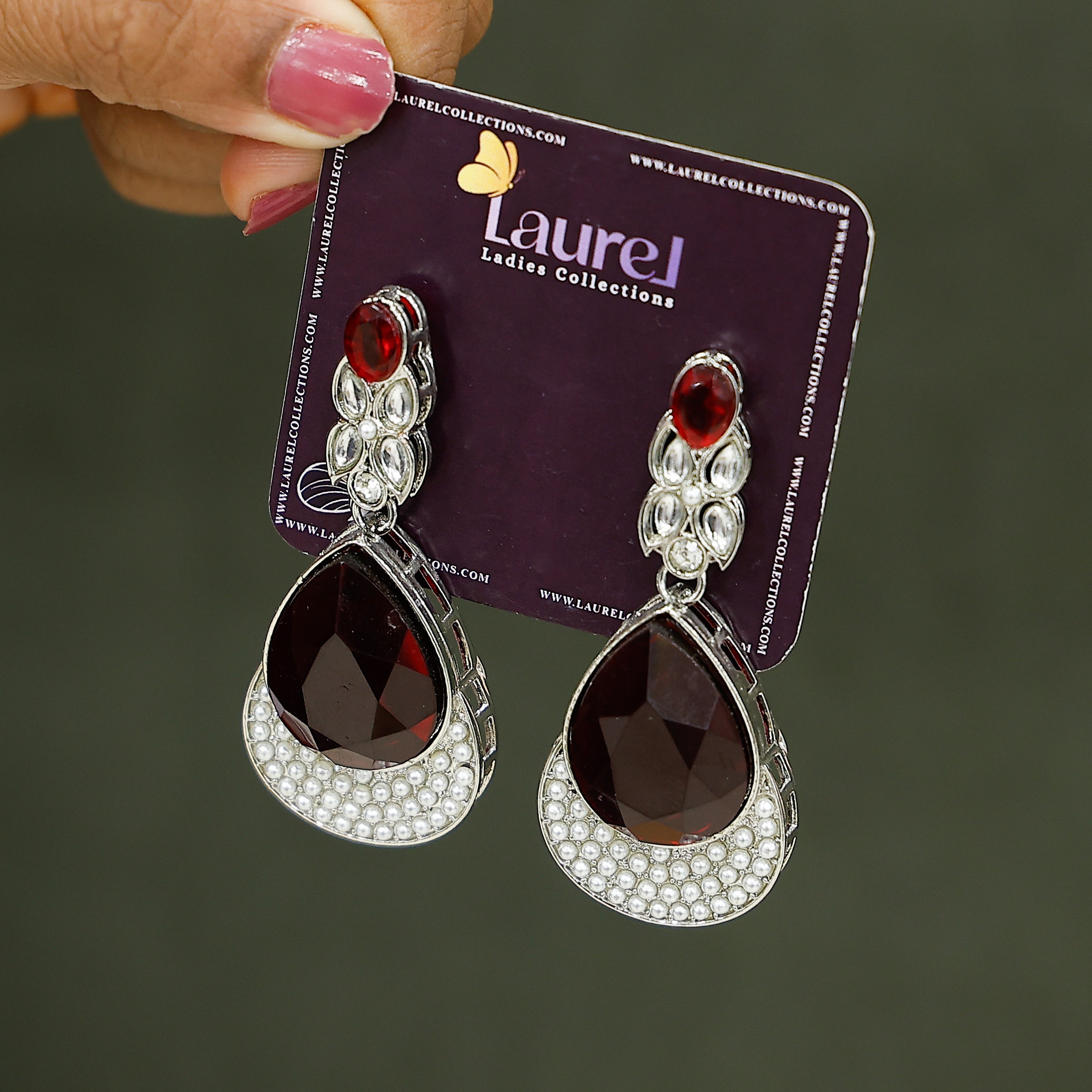 Tangy Red Dangler Earrings with vibrant statement design