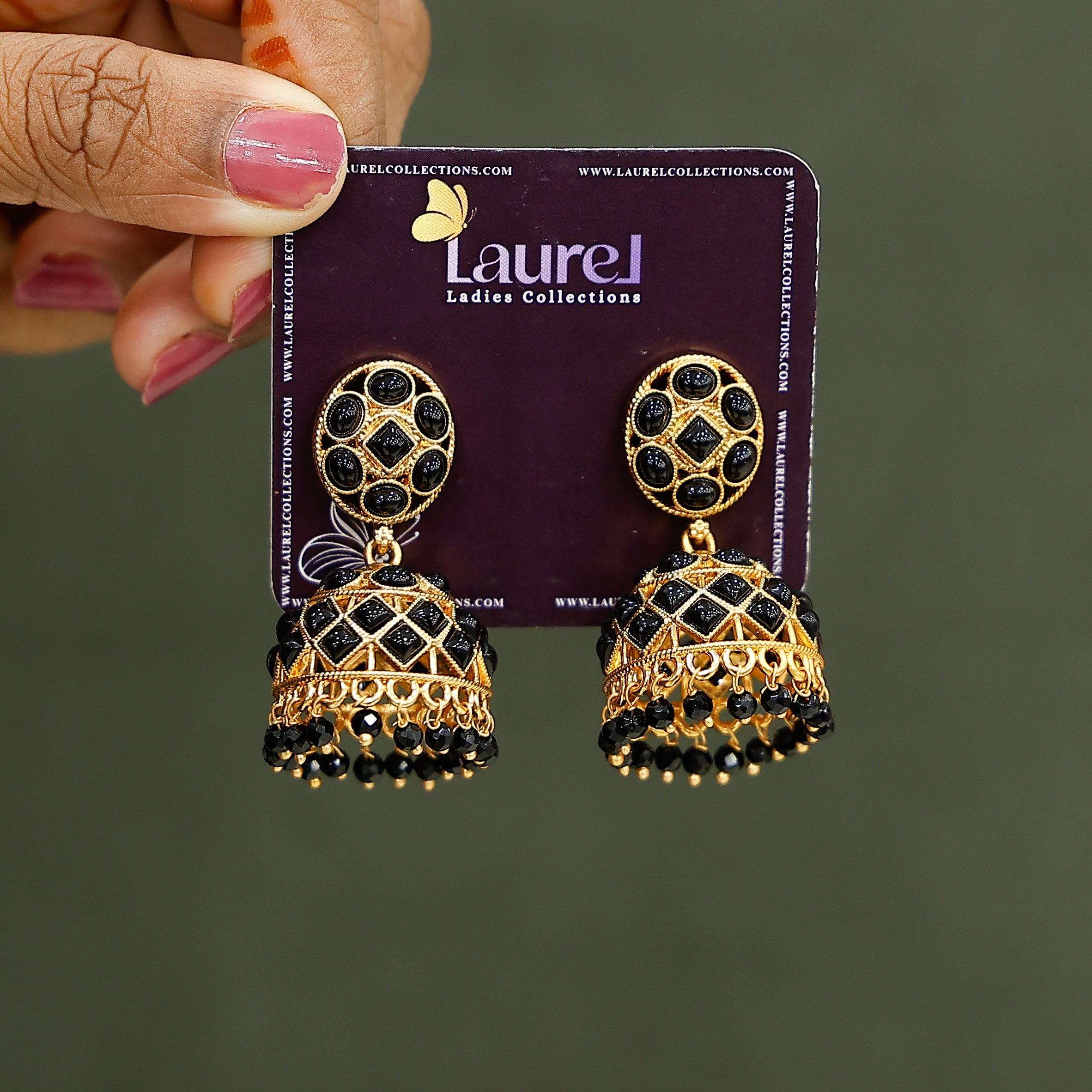 Stylish black jhumkas for festive occasions