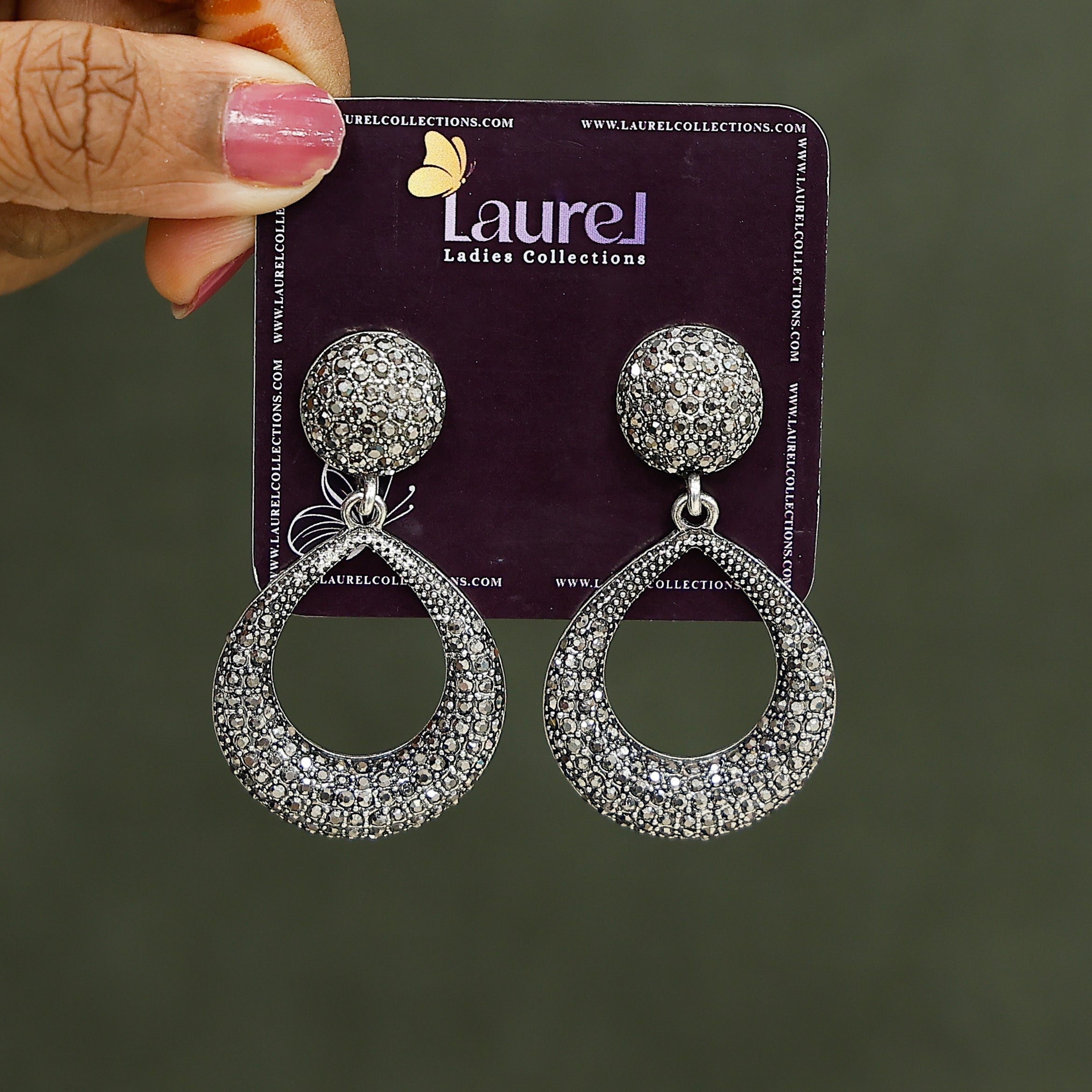 White stone earrings for women