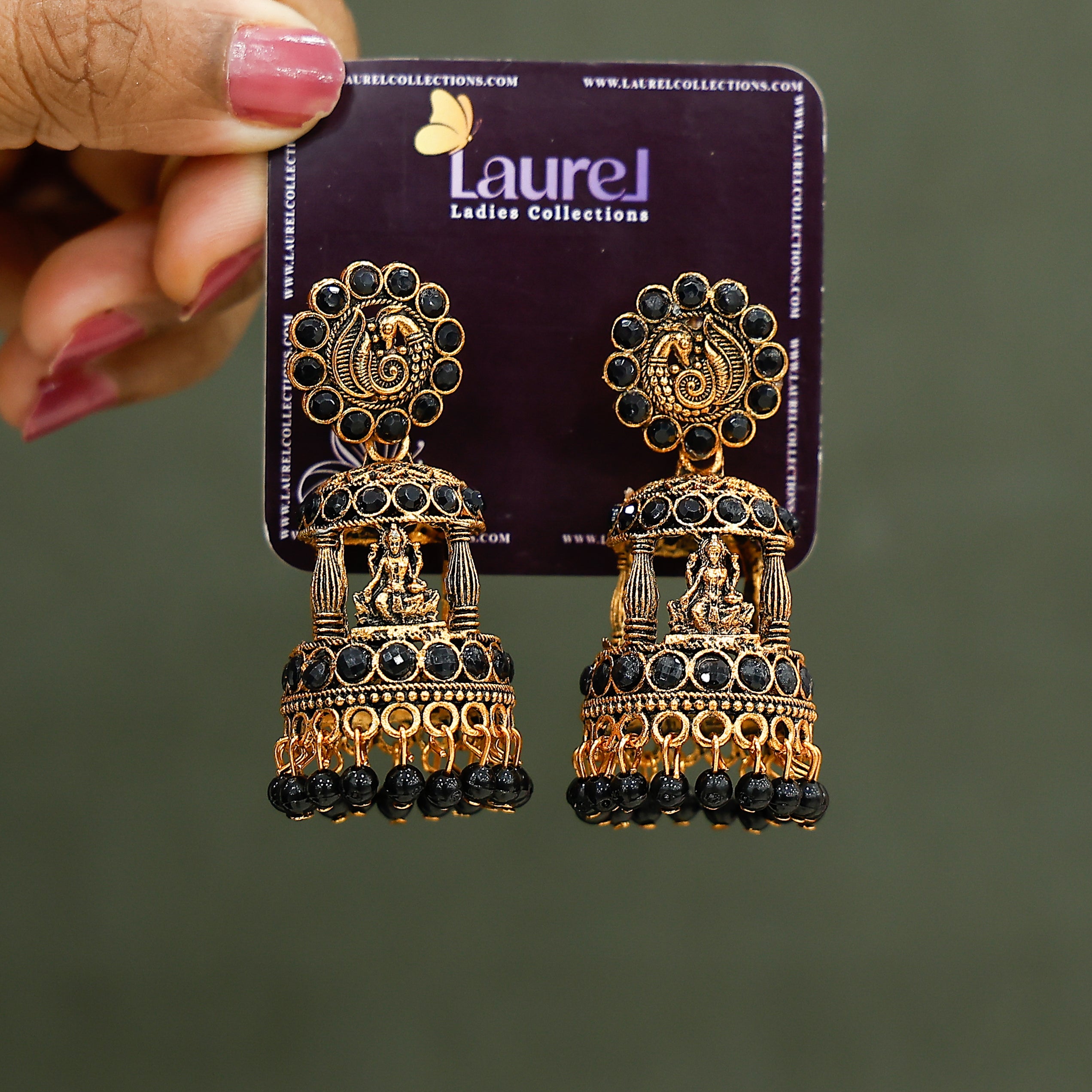 South Indian Mandapam Devi earrings for festive and bridal wear