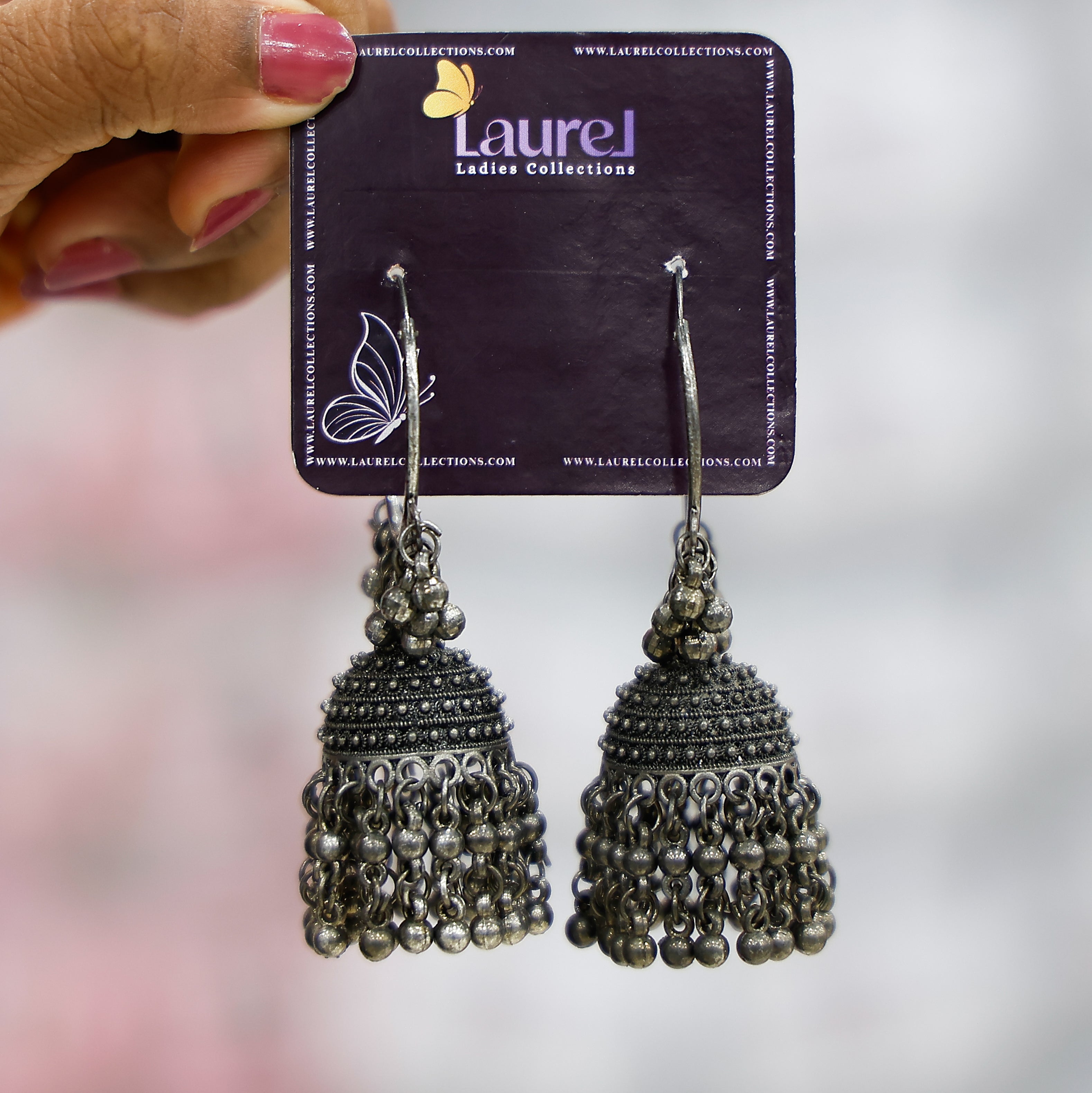 Stylish black hoop earrings with modern design