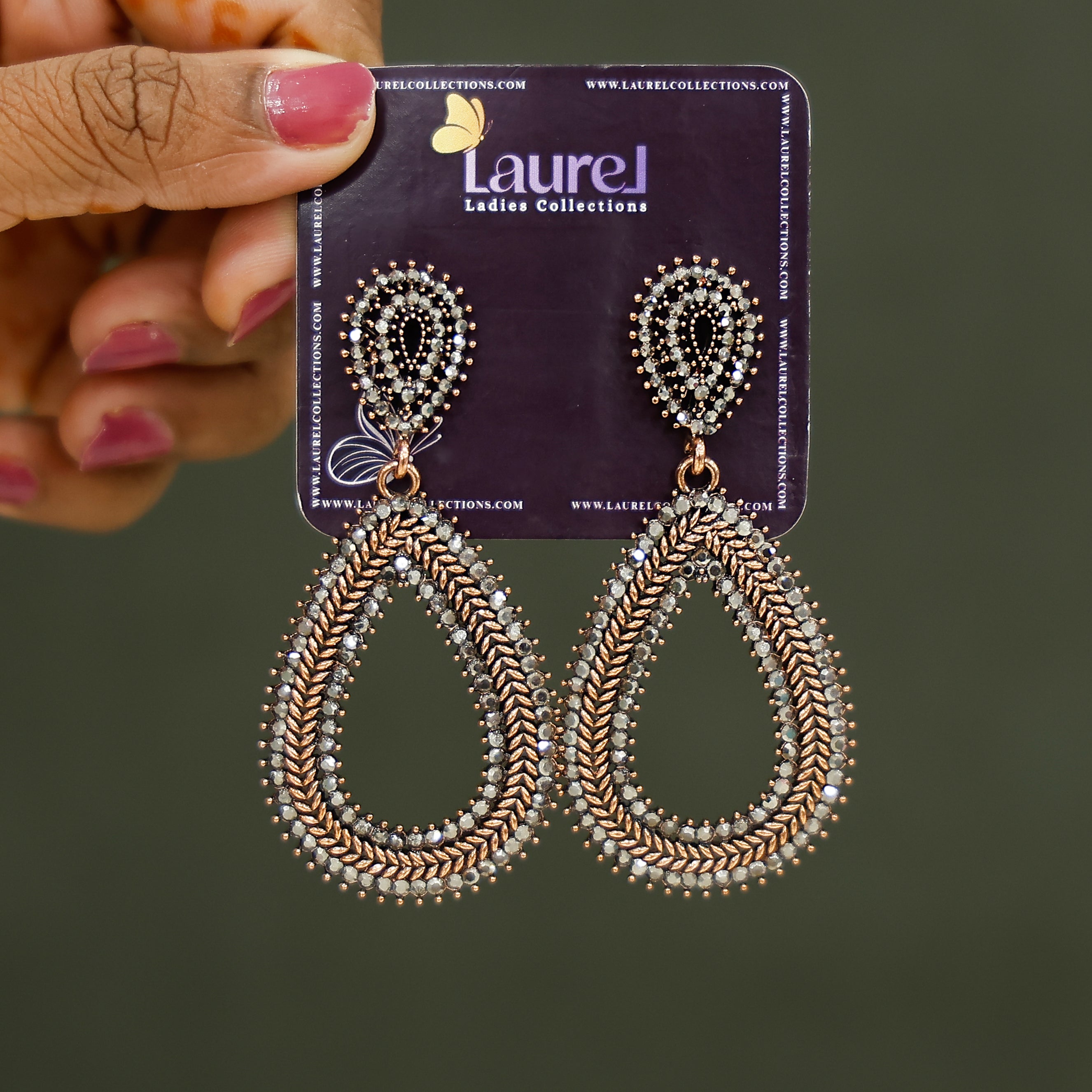 Stylish oval drop earrings for women and girls
