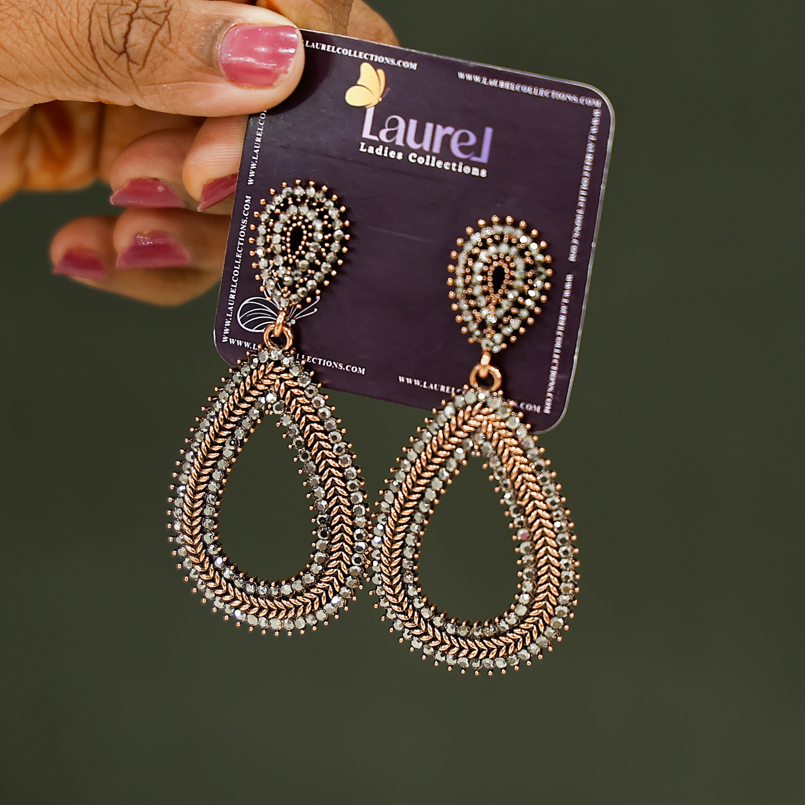 Oval Dangler Earrings with elegant modern design