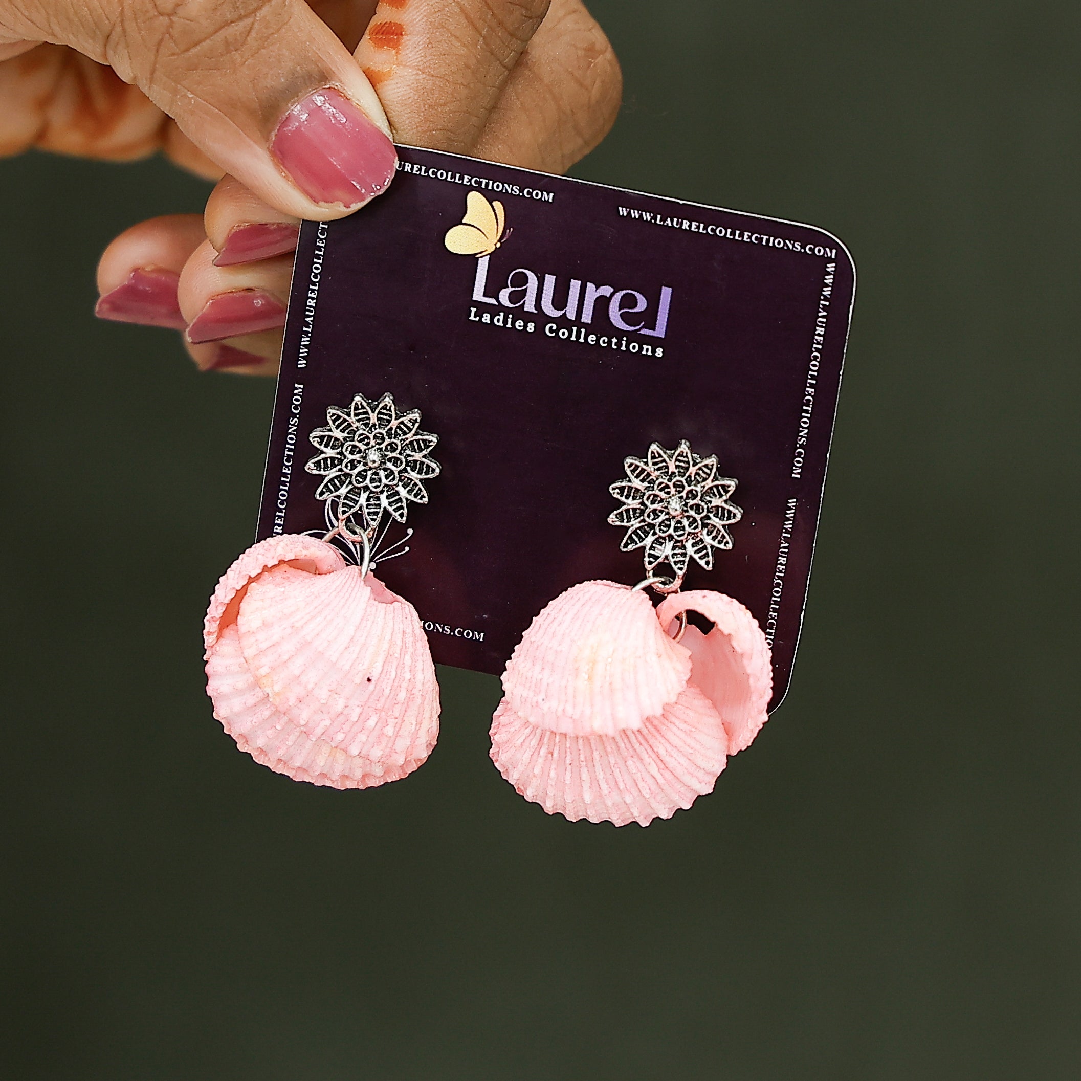 Trendy flower shell earrings for women and girls