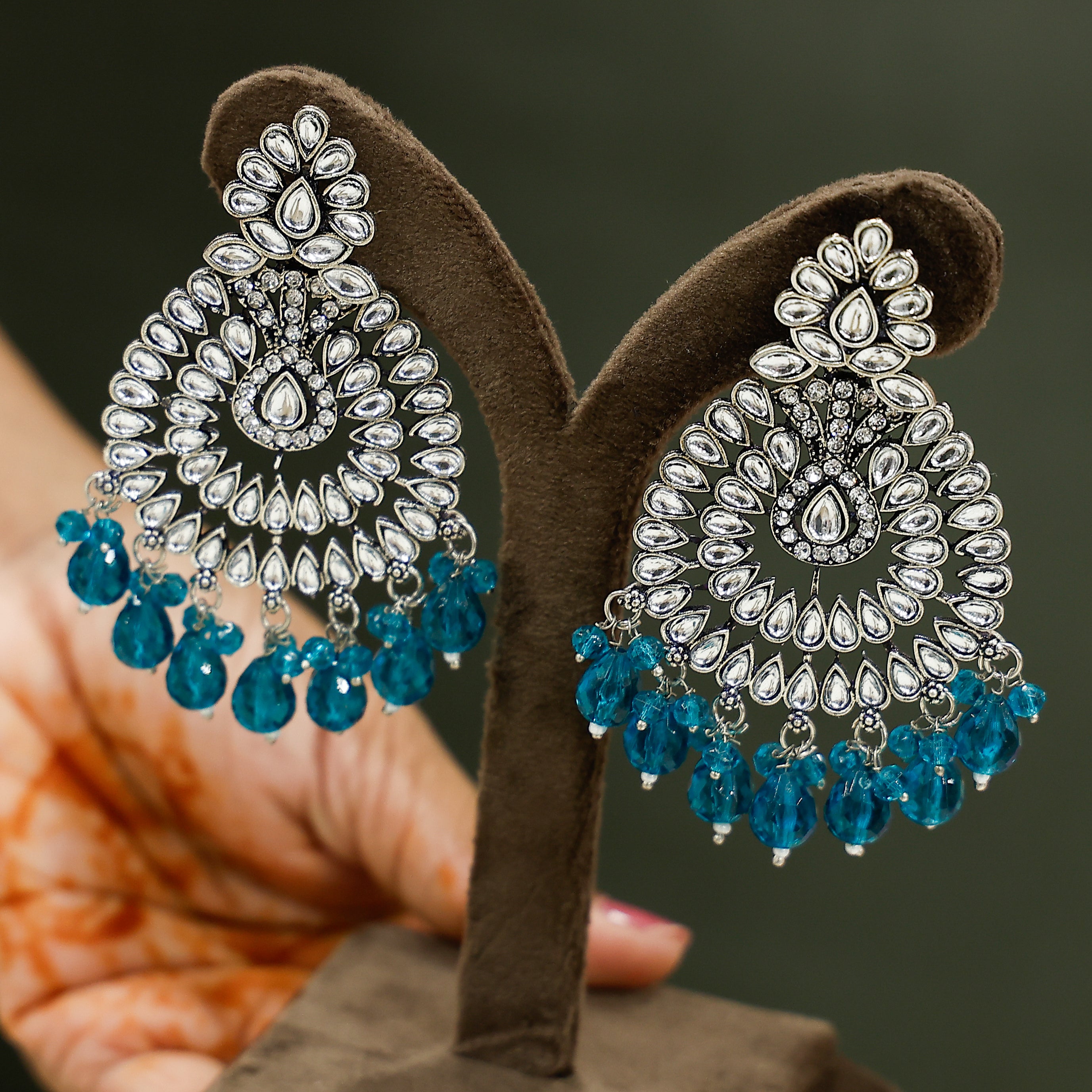 Polki Kundan Dangler Earrings with traditional ethnic design