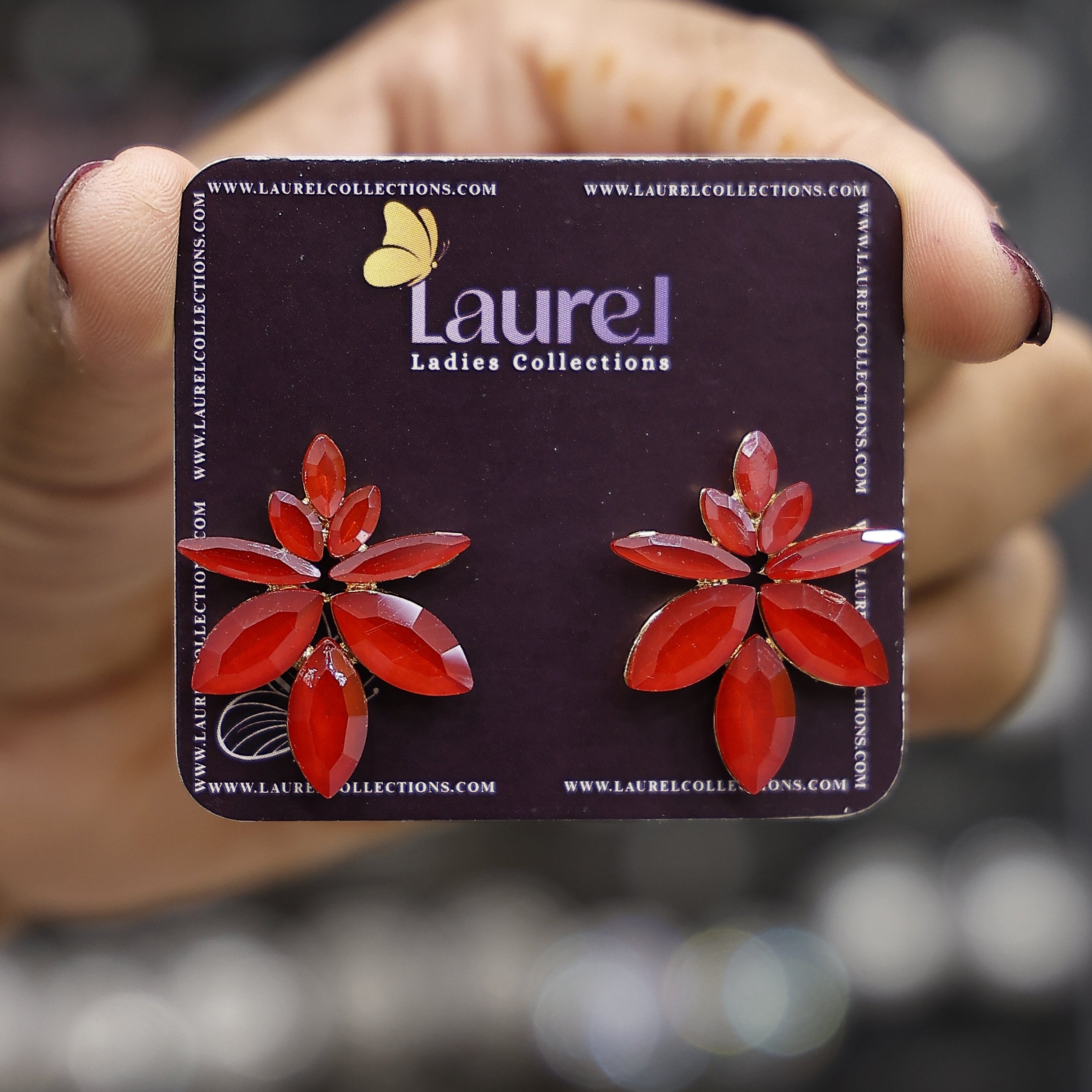Sparkling floral stud earrings for elegant look
