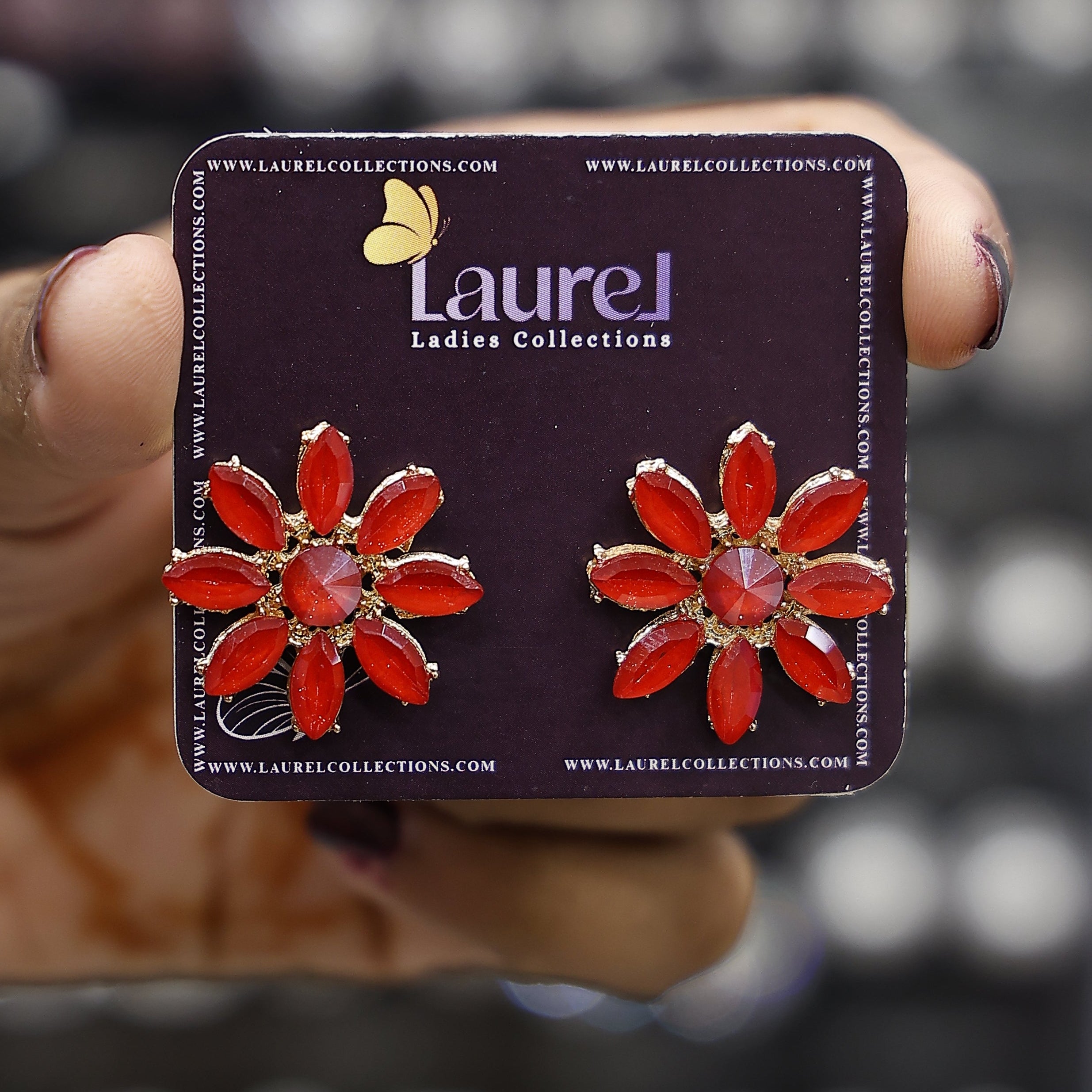 Party wear flower stud earrings for modern outfits